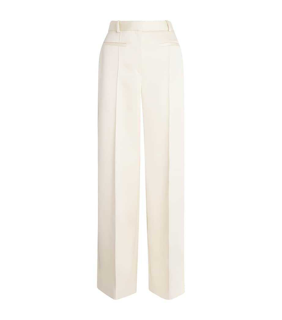 Satin Wide-Leg Tailored Trousers IVORY Image 1