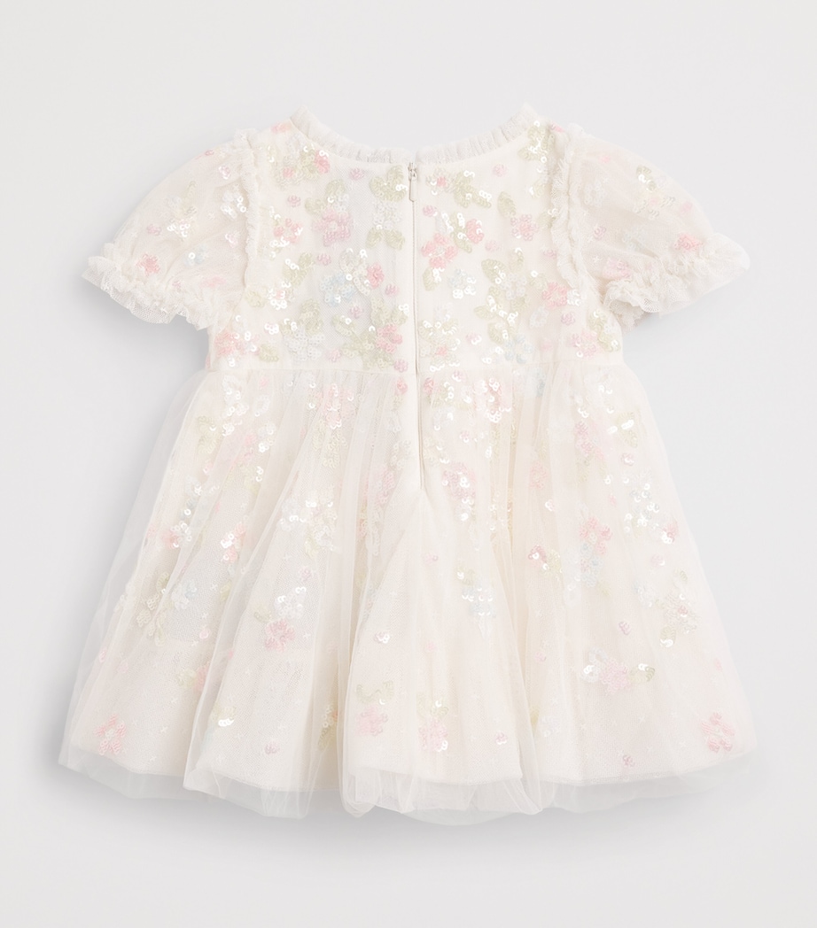 Needle & Thread Tulle Sequin Bloom Dress (3-24 Months) Cream Image 2