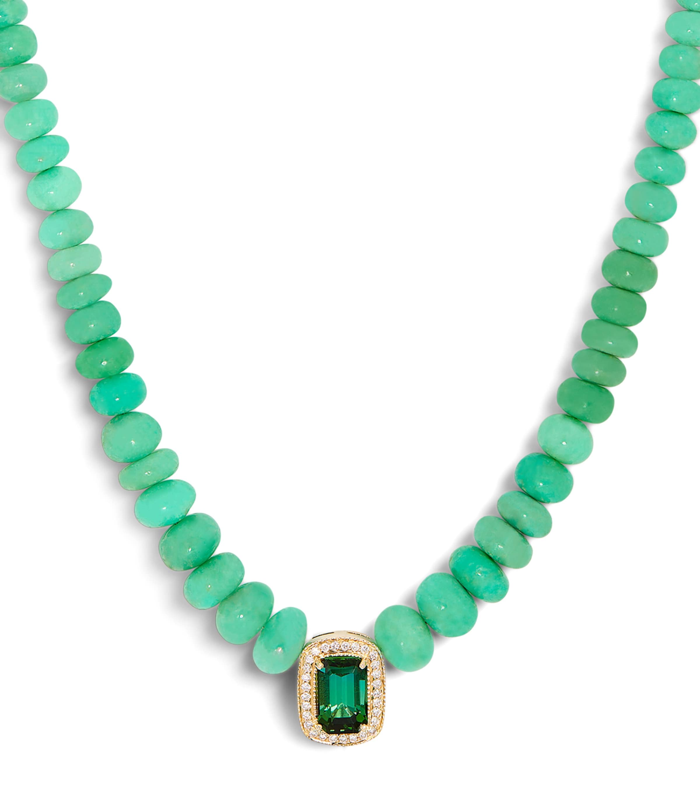 Shop Jacquie Aiche Yellow Gold And Tourmaline Beaded Necklace