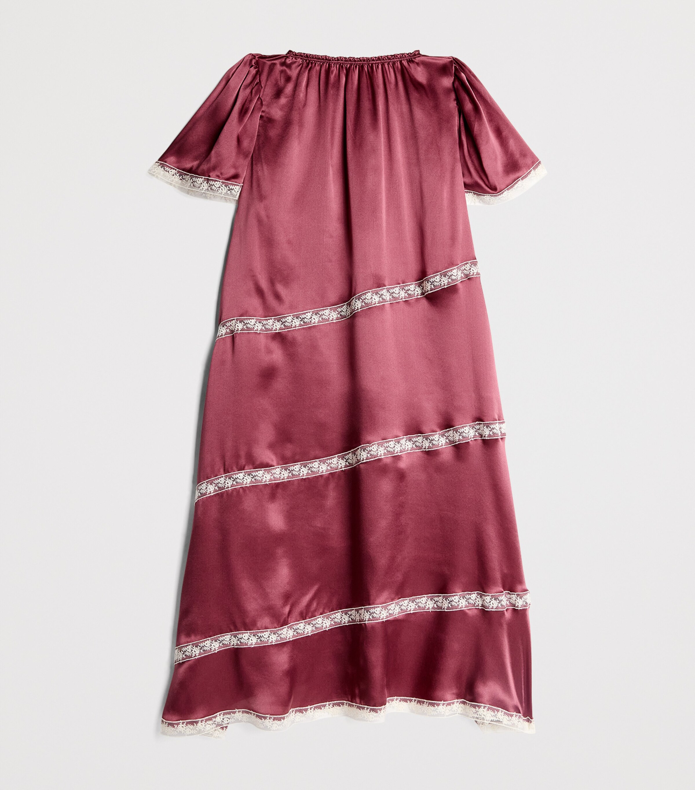 Silk Lace-Trim Catherine Nightdress (2-12 Years) BURGUNDY Image 2
