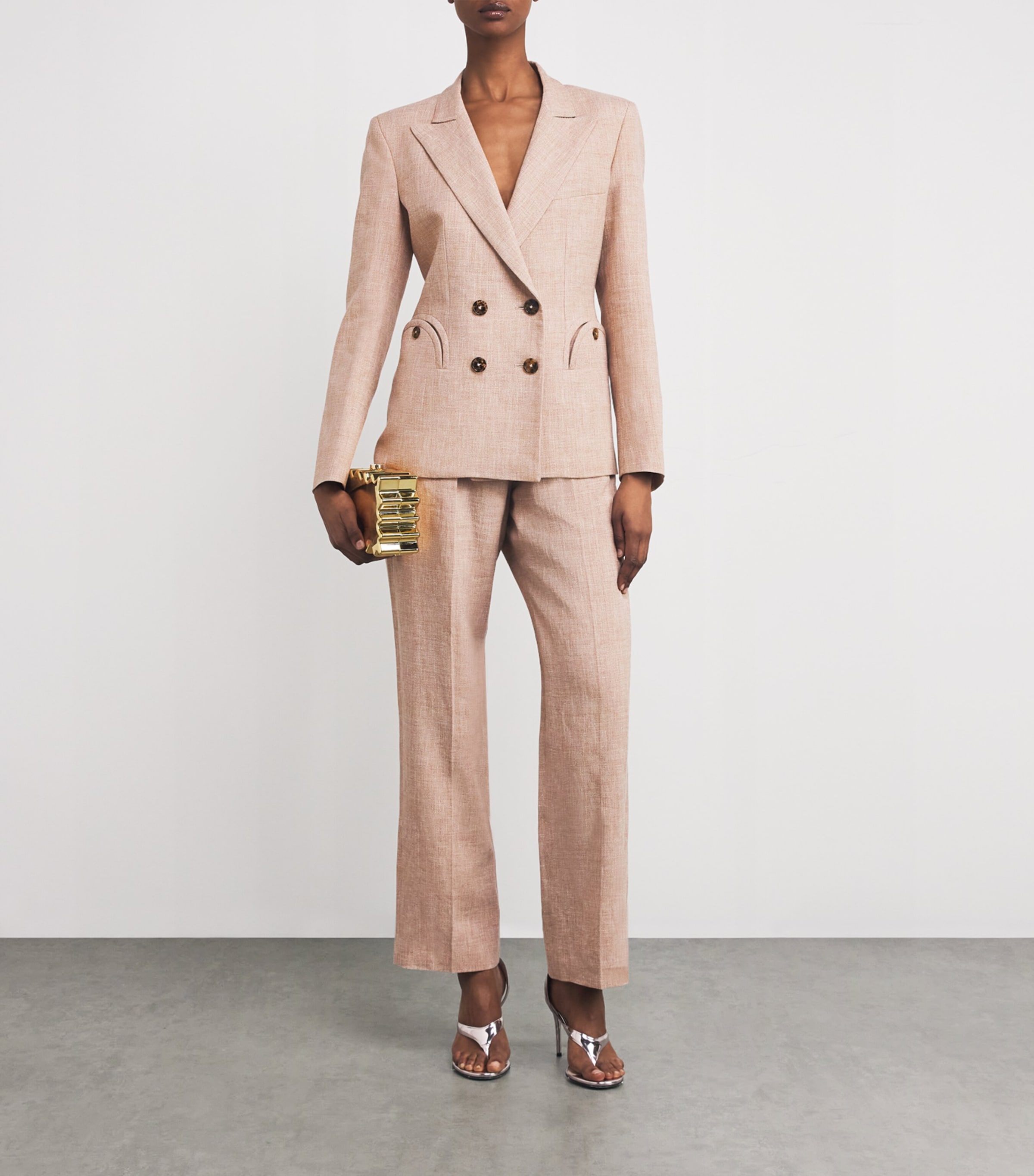 Linen-Blend Fox Tailored Trousers SAND MW01 Image 2