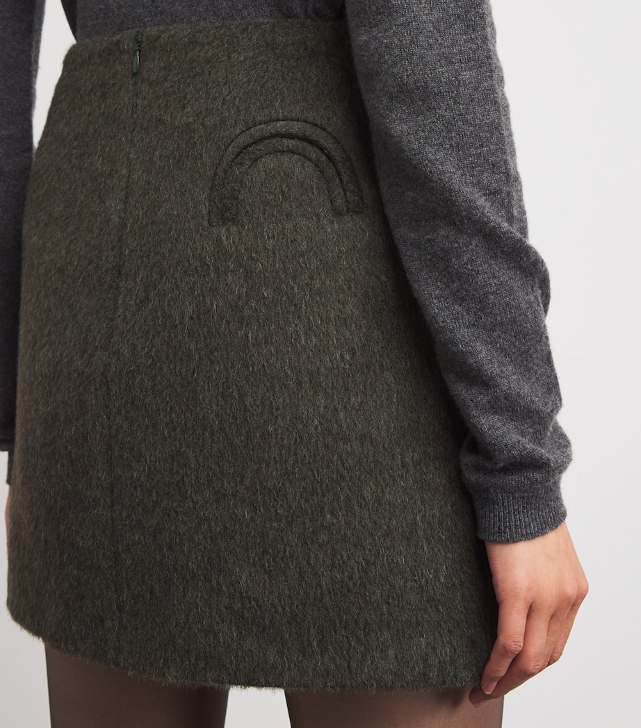 Mohair-Wool-Blend Coci Mini Skirt V005 DARK GREEN Image 6