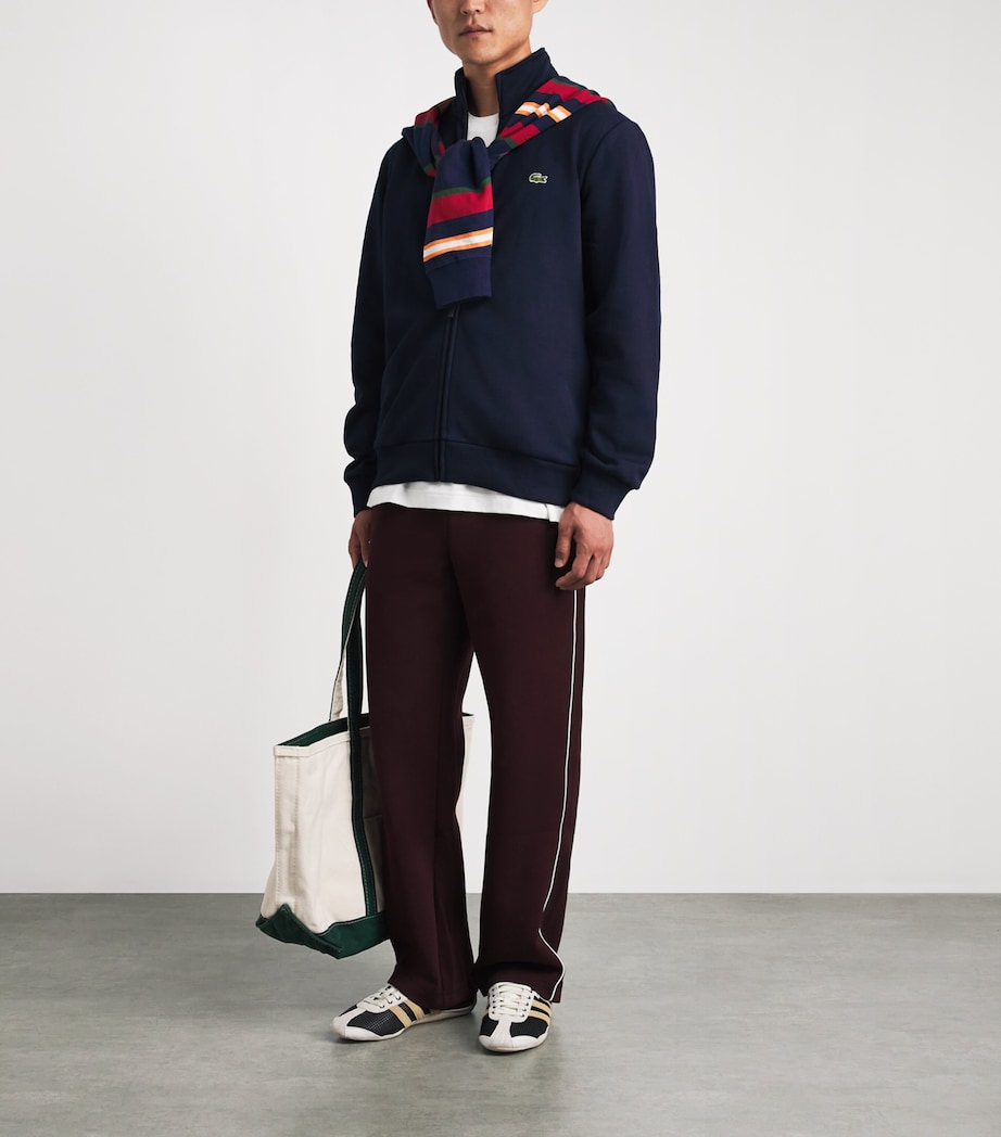 Lacoste Mens Fleece Zip-Up Sweatshirt Navy Blue Image 2