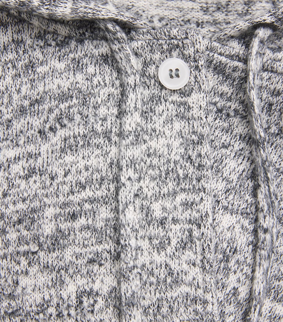 Cotton-Blend Button-Up Basile Hoodie HTRGREY/WHITE Image 5