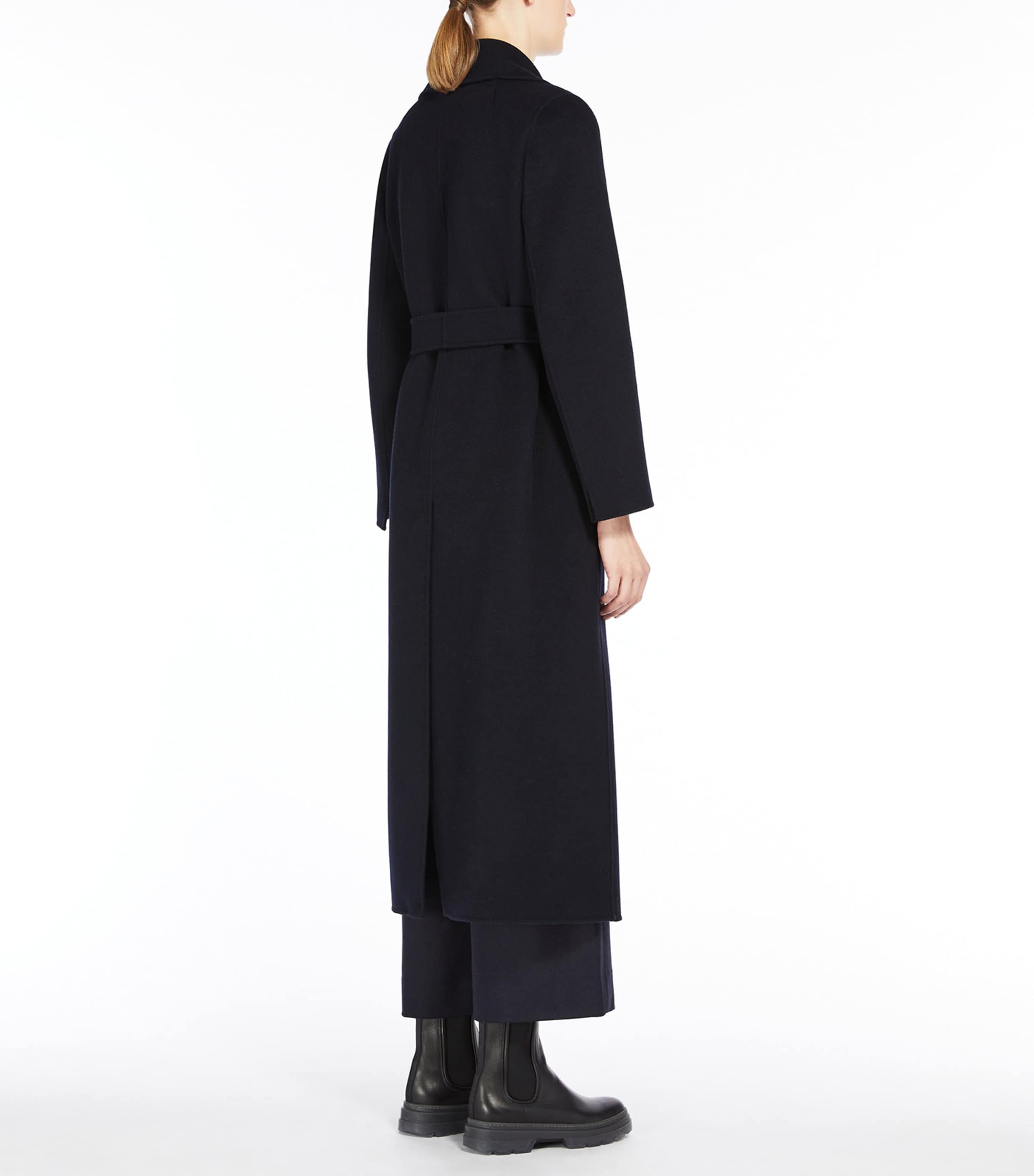 Max Mara Womens Virgin Wool Poldo Wrap Coat Midnightblue Image 3
