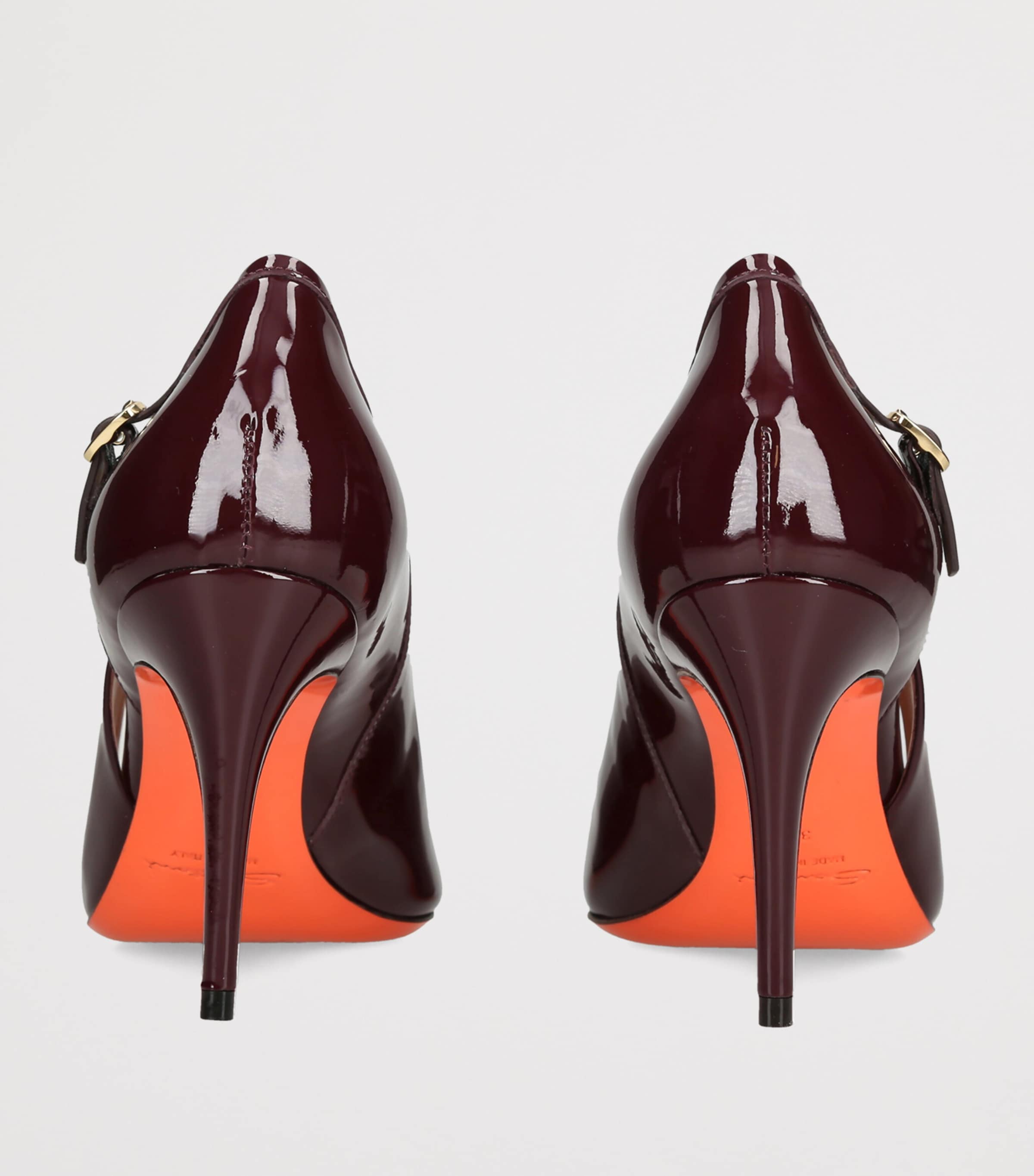 Santoni Patent Leather Audrey Pumps 80 Wine Image 4
