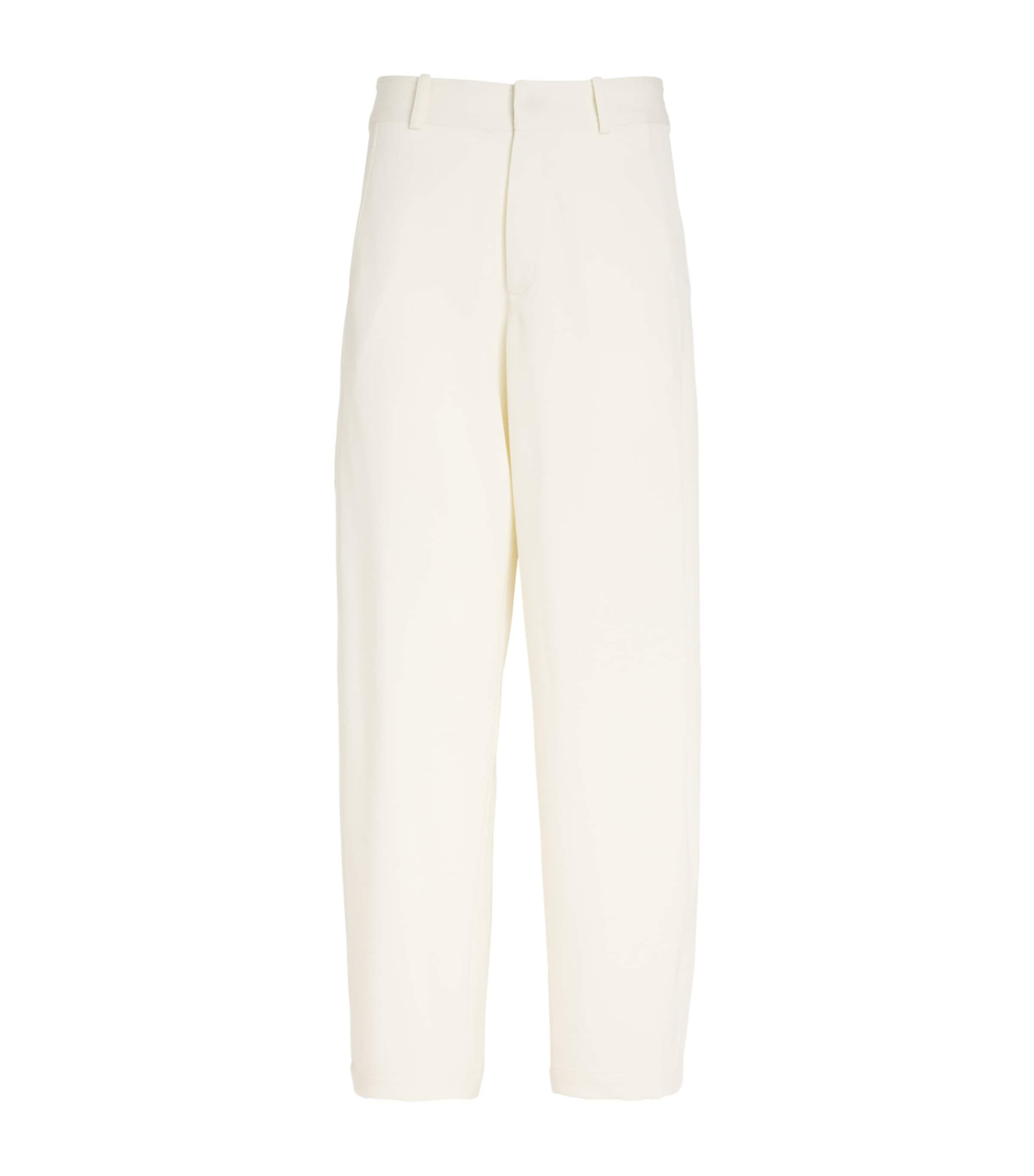 Kiton Womens Wool-Silk Wide-Leg Trousers White Image 1
