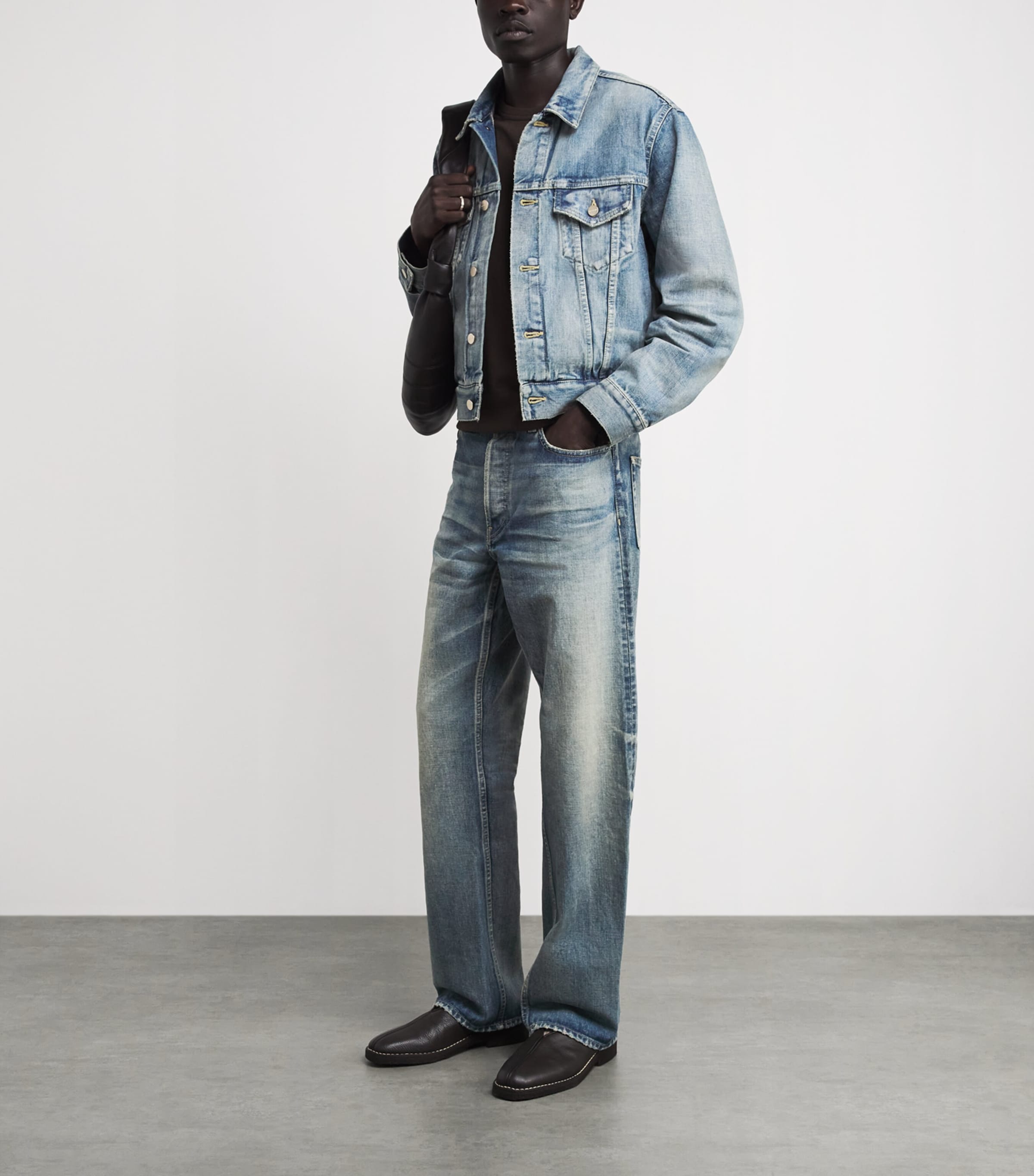 Fear Of God Mens Cropped Denim Jacket Vintage Indigo Image 2
