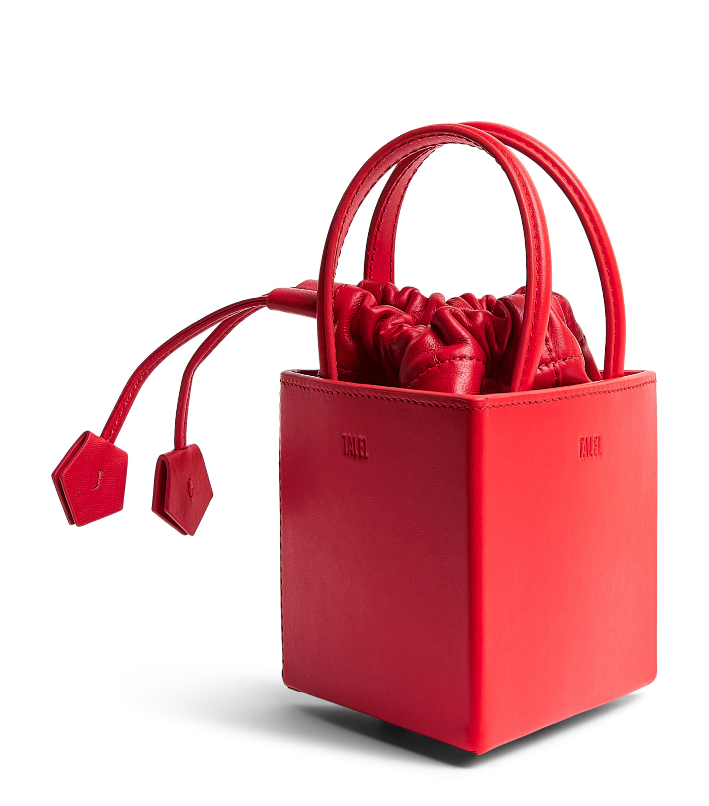 Talel Paris Small Leather Triangle Bag Red Image 1