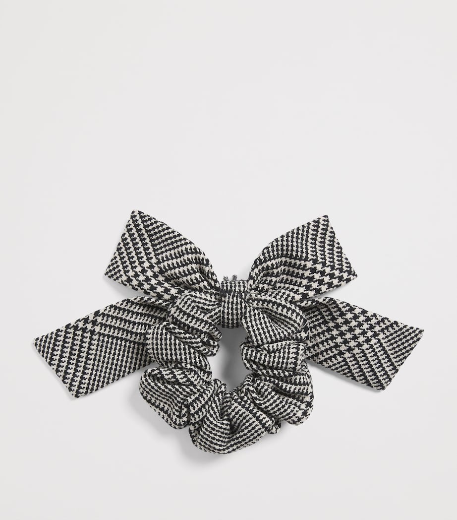Wool-Blend Check Hair Bow BLACK / WHITE Image 2