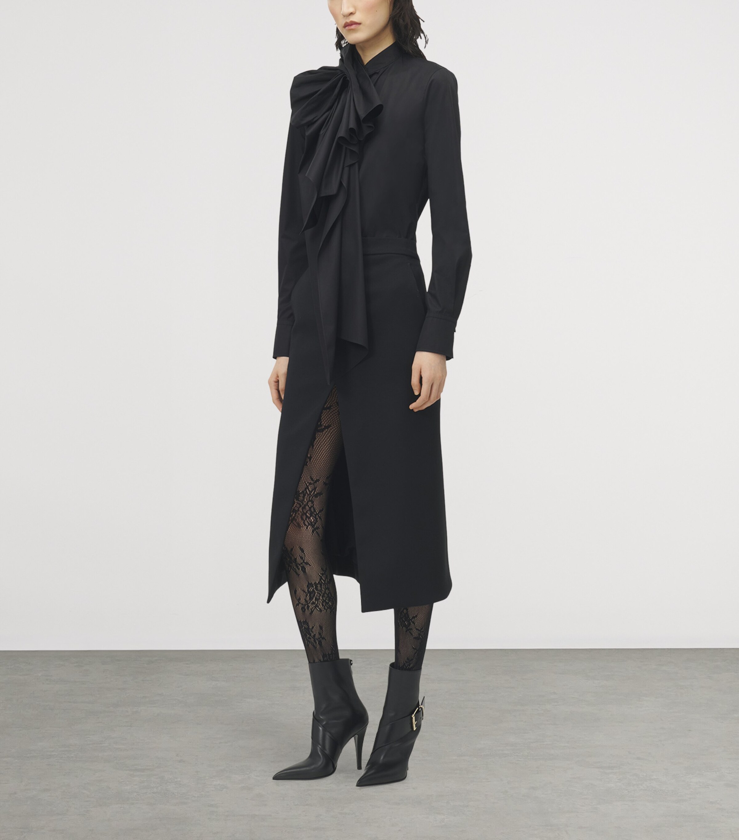 McQueen Womens Cotton Poplin Asymmetric Shirt Image 2