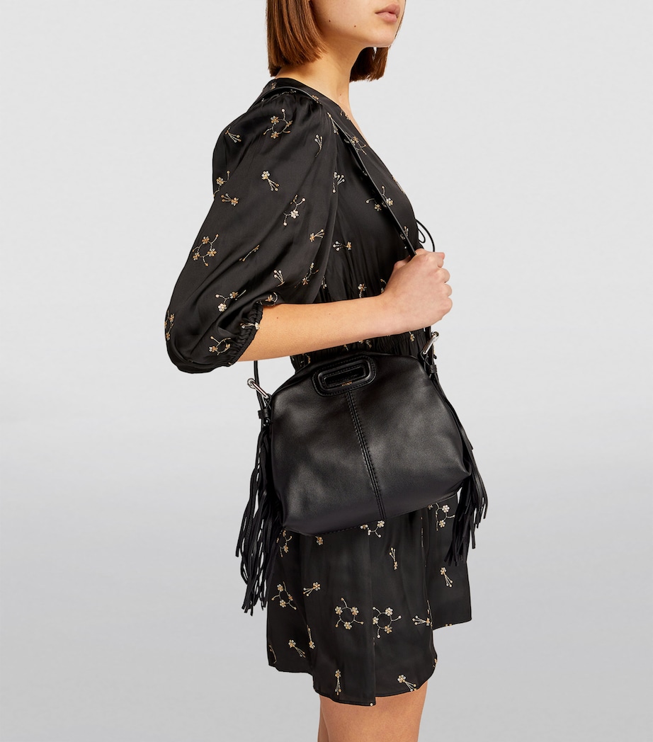 Leather M Top-Handle Bag BLACK Image 6