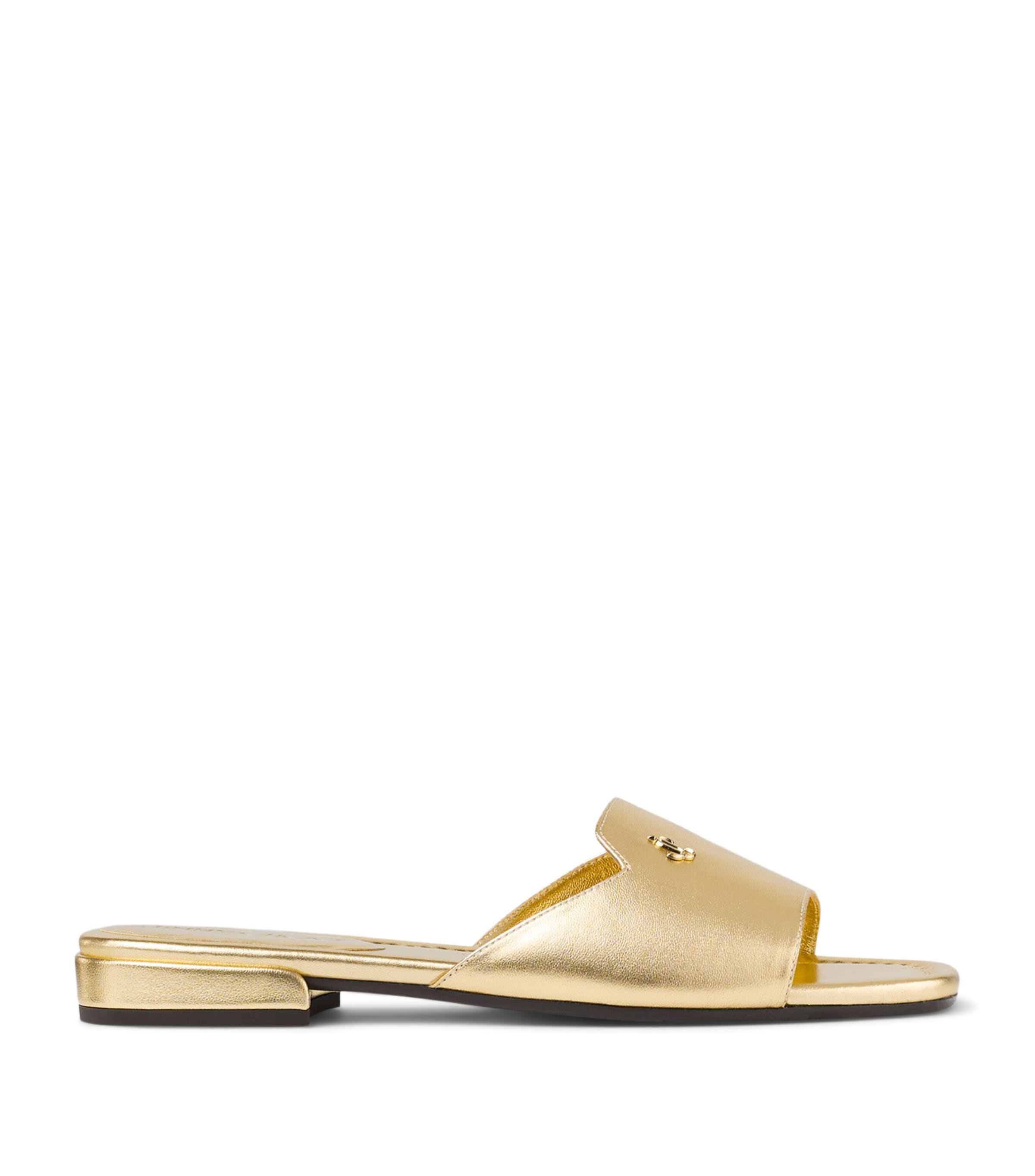 Jimmy Choo Dina Leather Sandals In Gold