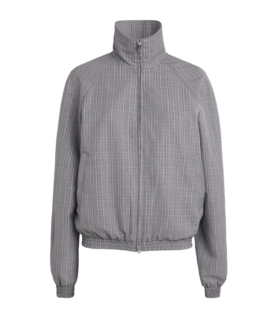 Acne Studios Womens Check Tailored Bomber Jacket Multi Grey Image 1