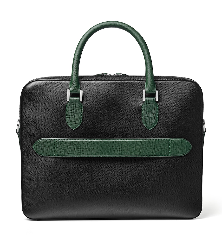 Slim Leather Shield Briefcase BLACK Image 2