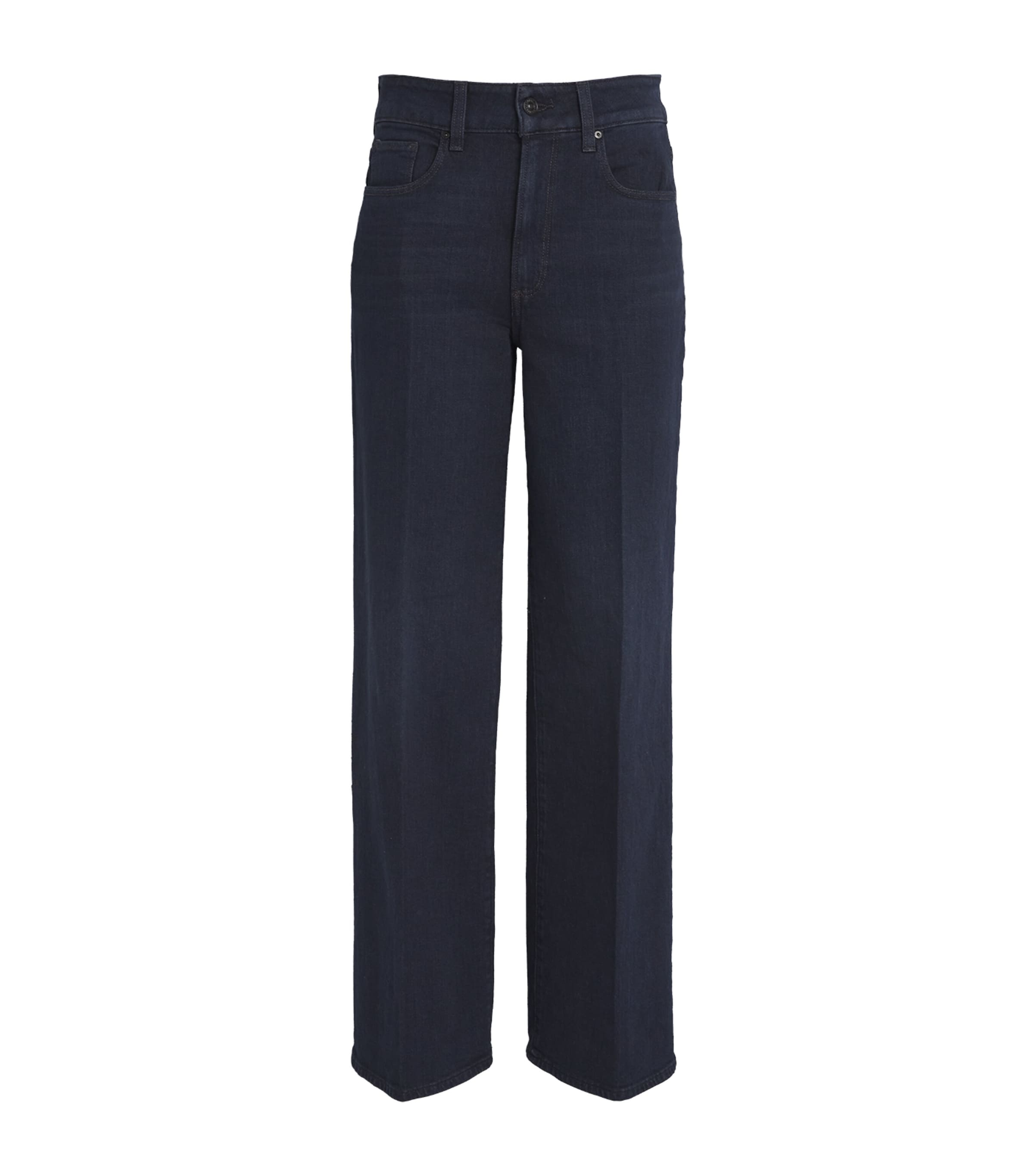 Paige Sasha Wide-leg Jeans In Navy