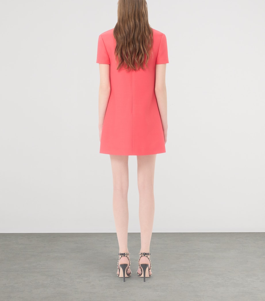 Valentino Womens Wool-Silk Crepe Couture Embellished Mini Dress Image 5