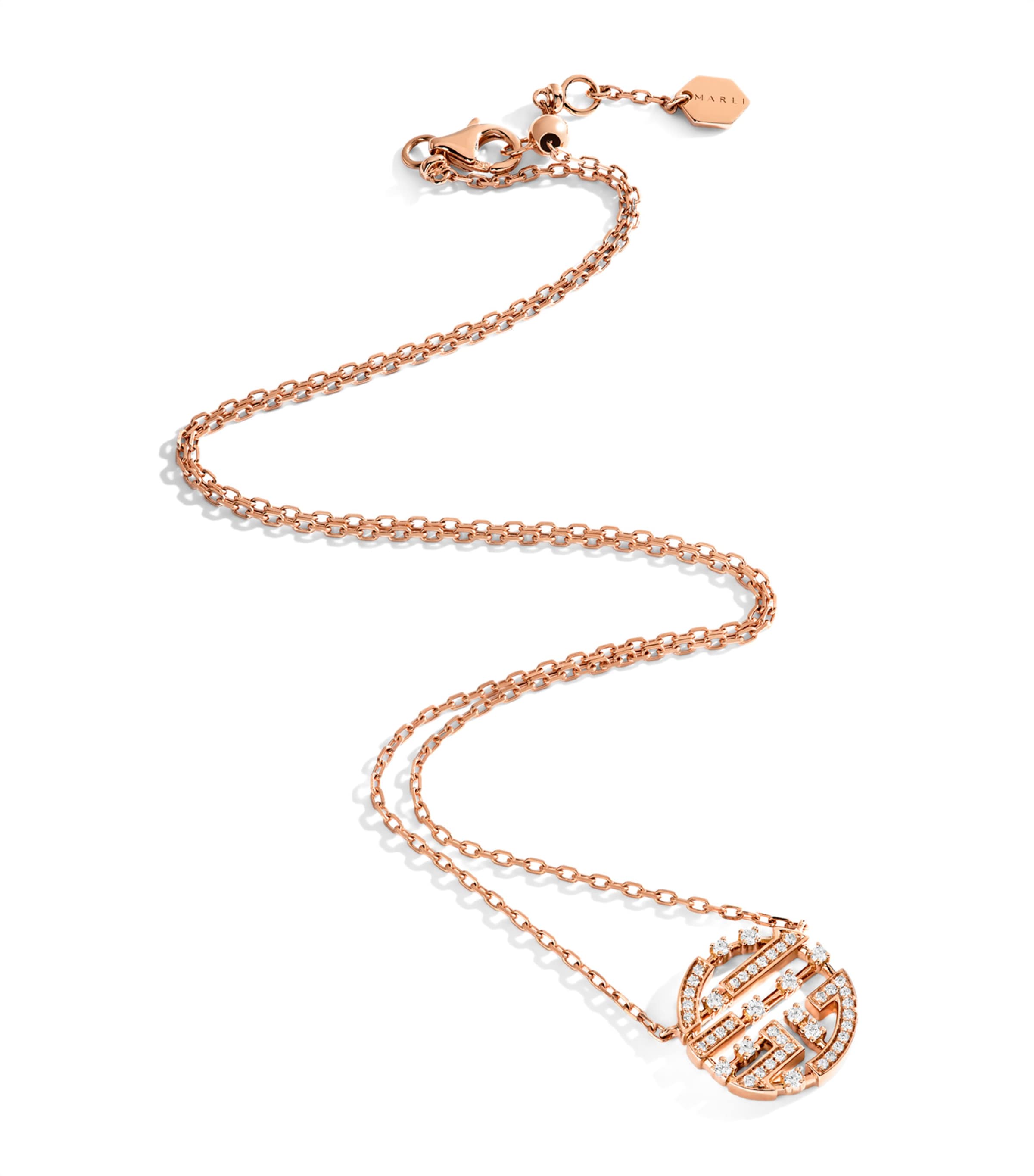 Marli New York Rose Gold And Diamond Avenues Necklace In Rose Gold