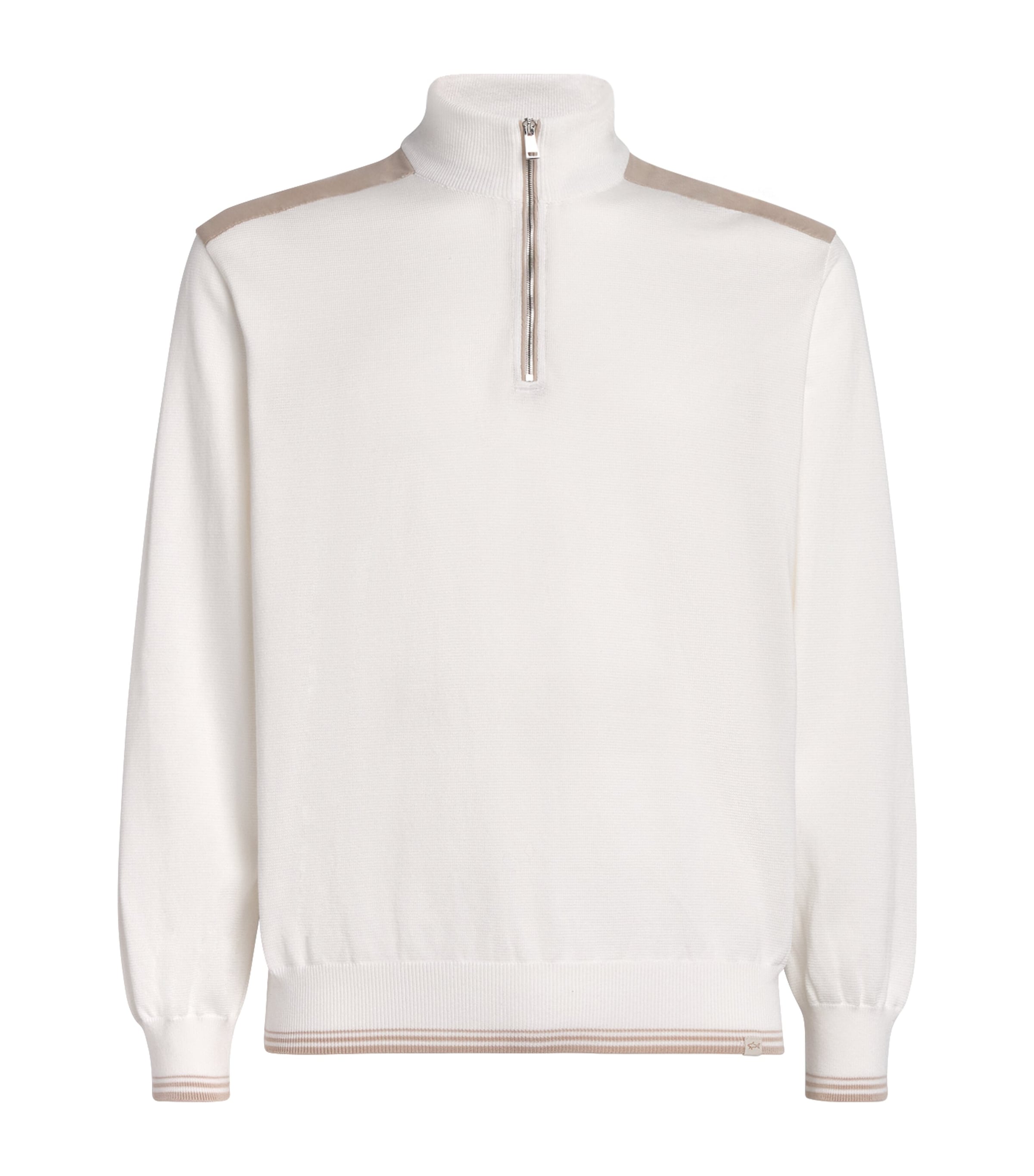 Paul & Shark Cotton Quarter-zip Sweater In White