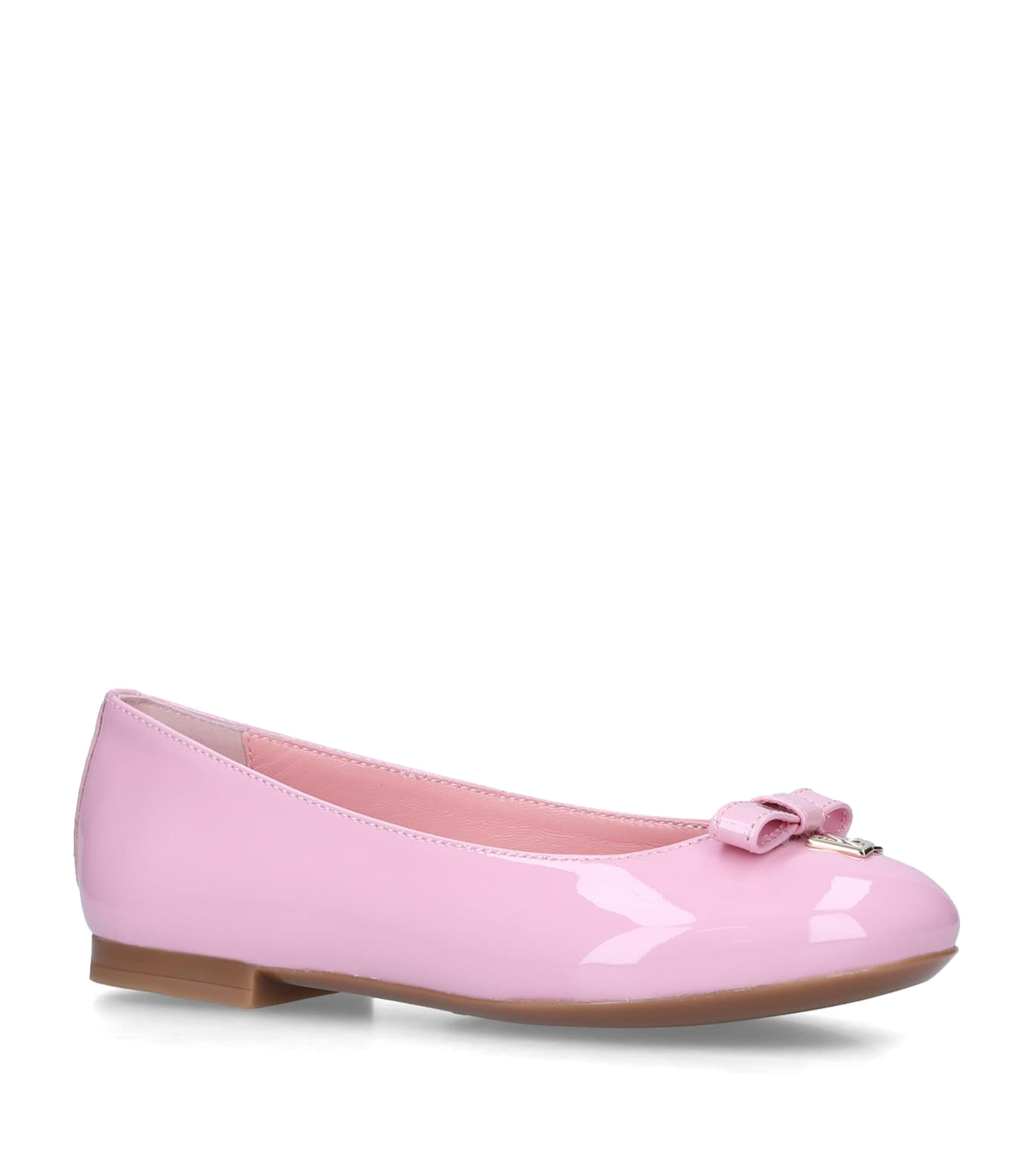Dolce&Gabbana Kids Leather Vernice Ballet Flats Pale Pink Image 3
