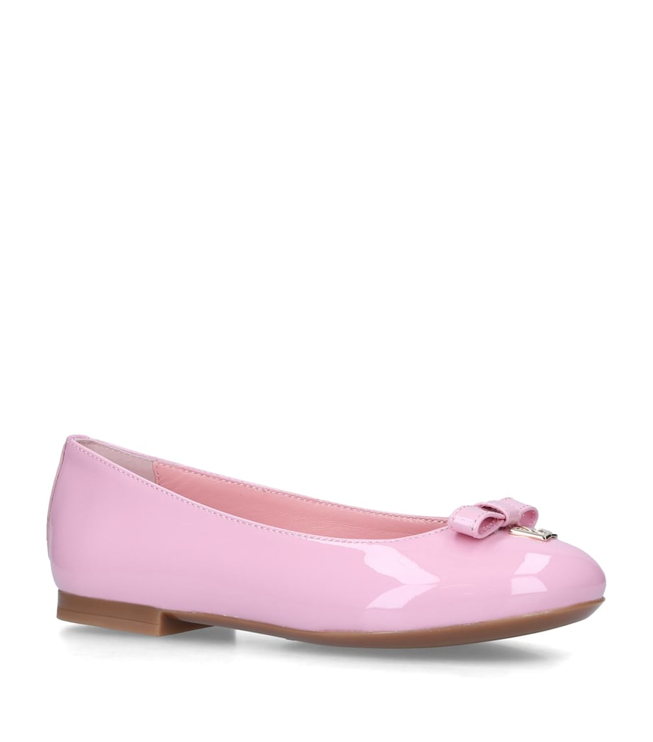 Dolce&Gabbana Kids Leather Vernice Ballet Flats Pale Pink Image 3