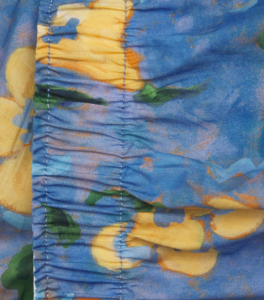 Sunspel Mens Cotton Printed Boxer Shorts Buxc Blue Tulip Image 5