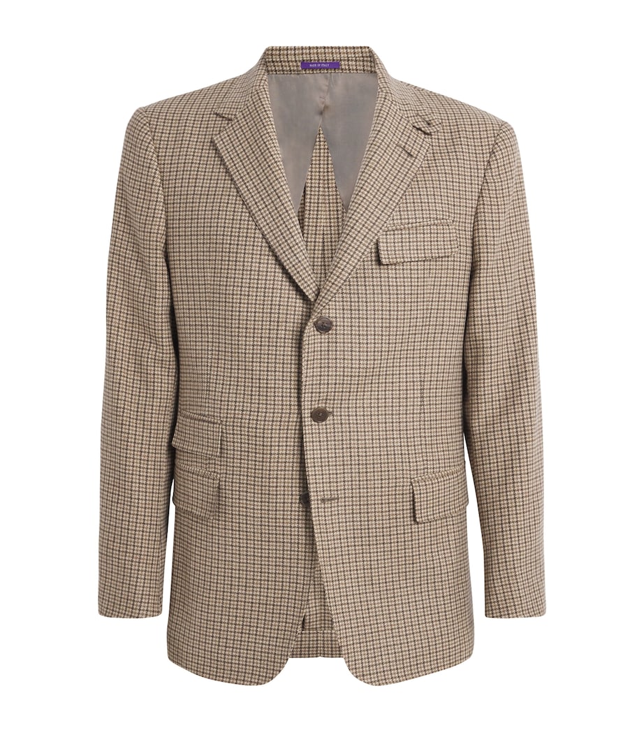 Wool-Cashmere Houndstooth Blazer CHMP/BRN Image 1