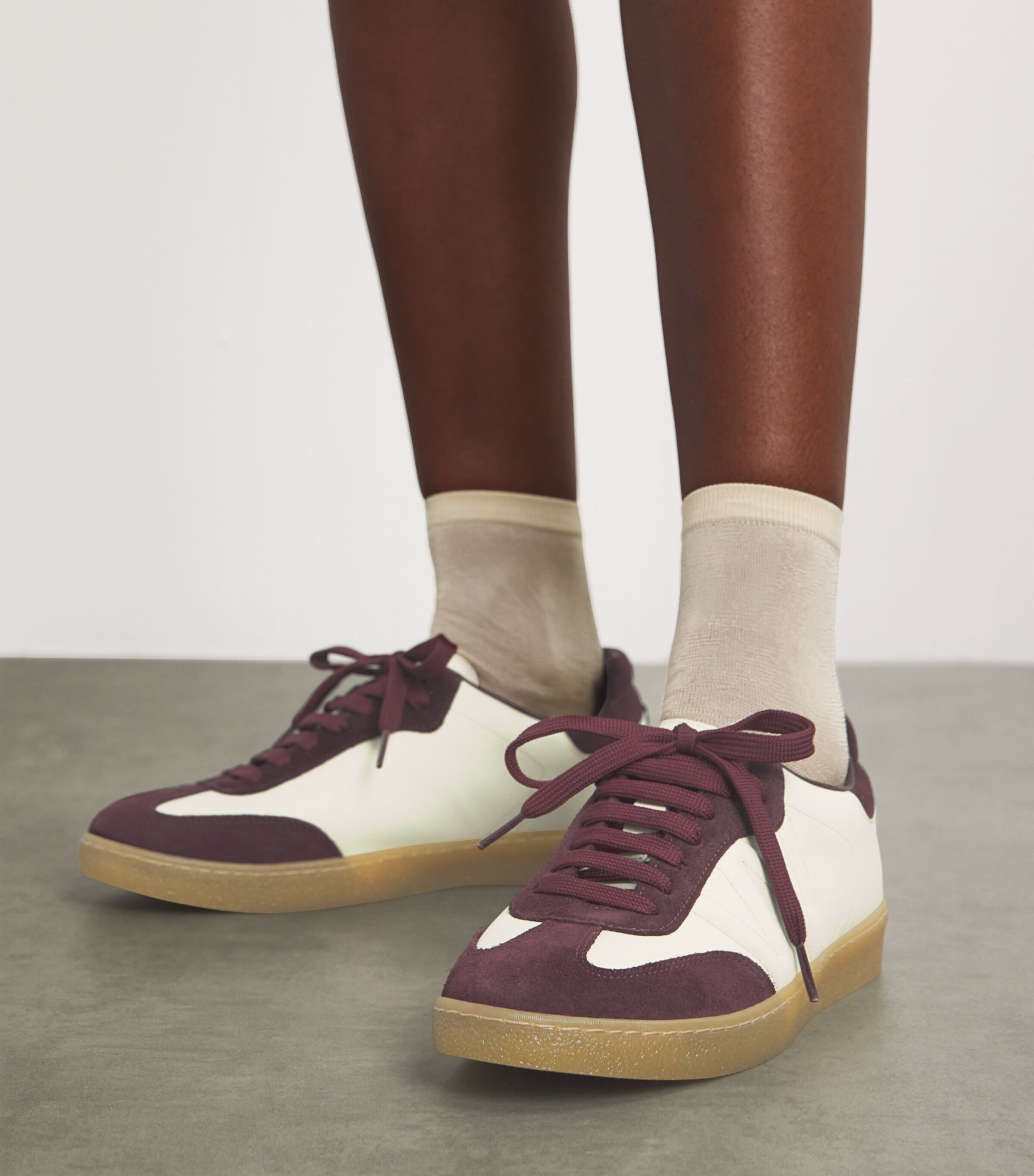 Weekend Max Mara Suede-Leather Sneakers Ruby Image 7