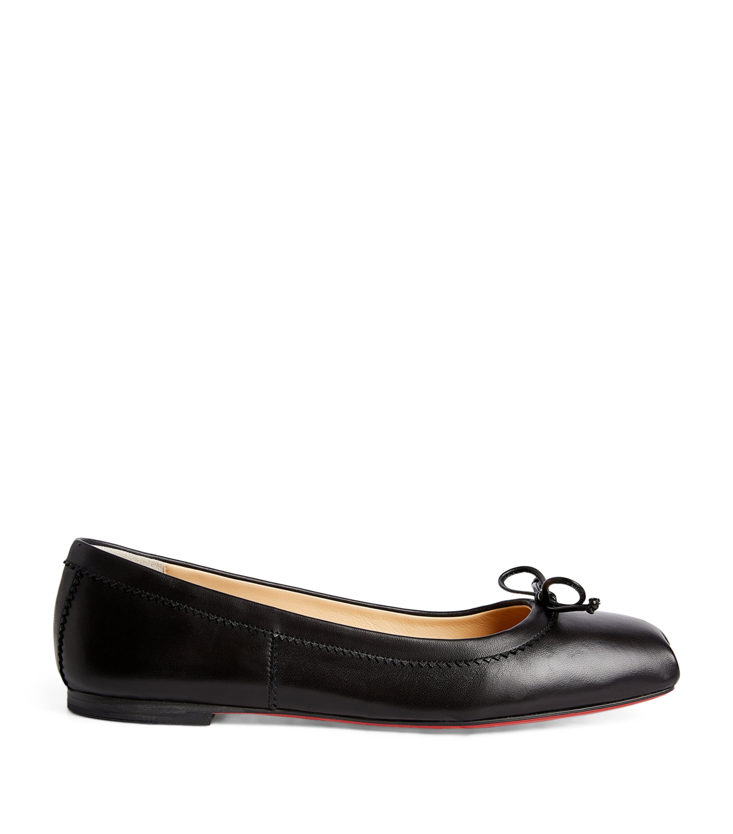 Christian Louboutin Mamadrague Leather Ballet Flats In Black