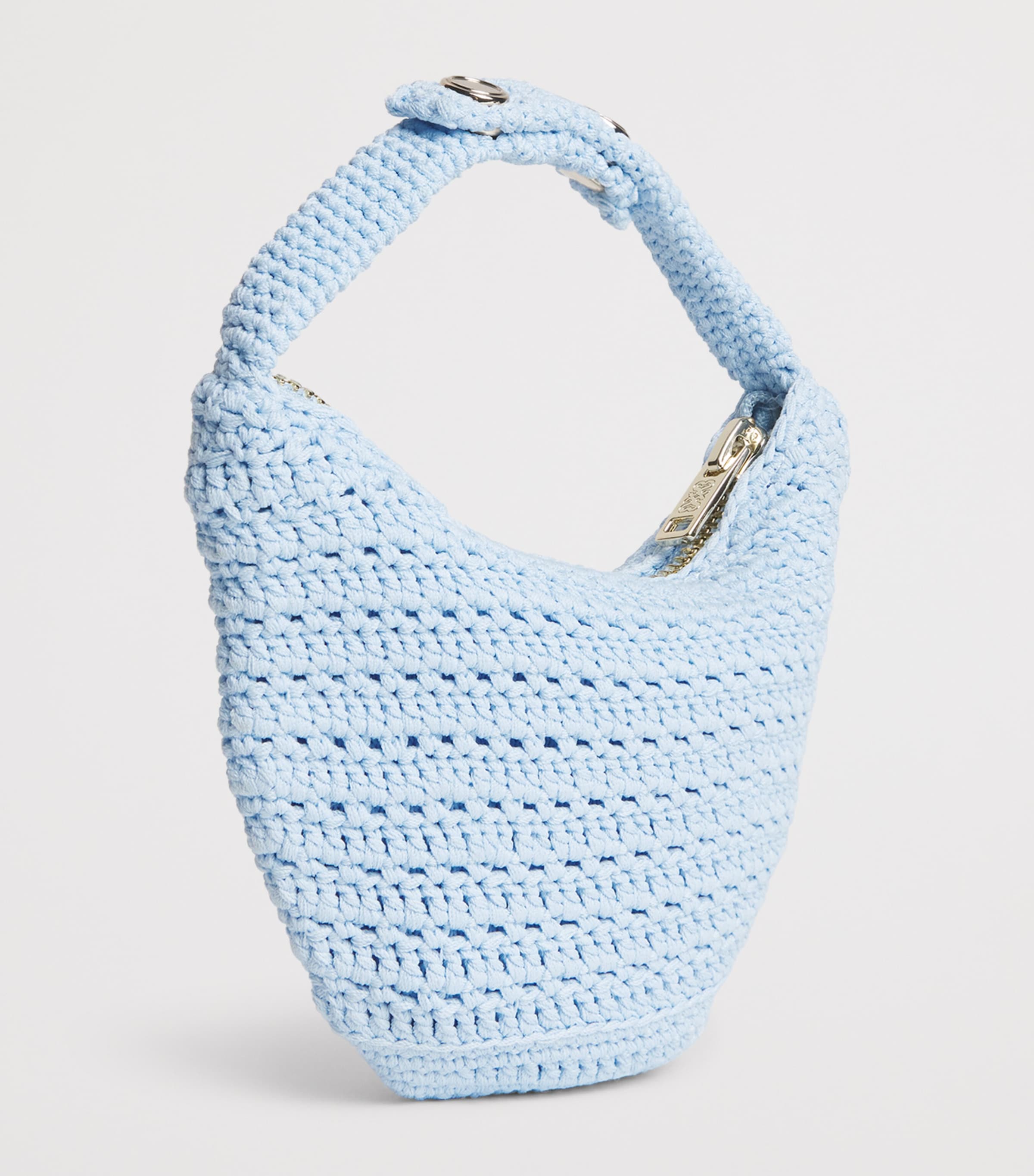 Sandro Paris Crochet Mini Bag Sky Blue Image 3