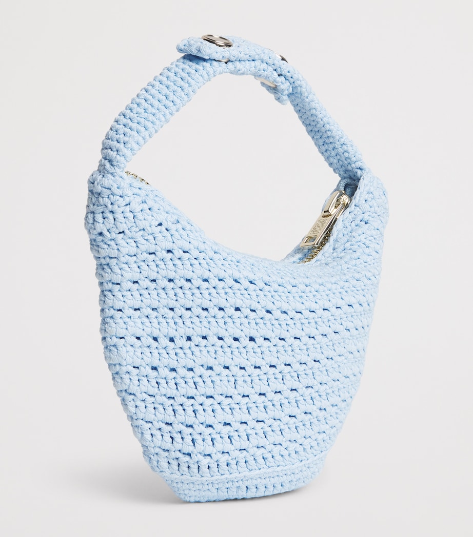 Sandro Paris Crochet Mini Bag Sky Blue Image 3