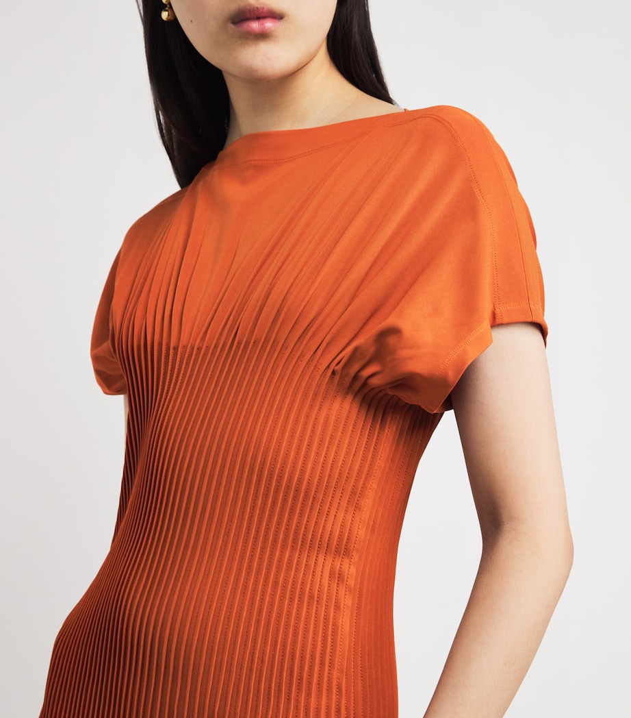 Pleated Maxi Dress 161 TERRACOTTA Image 6