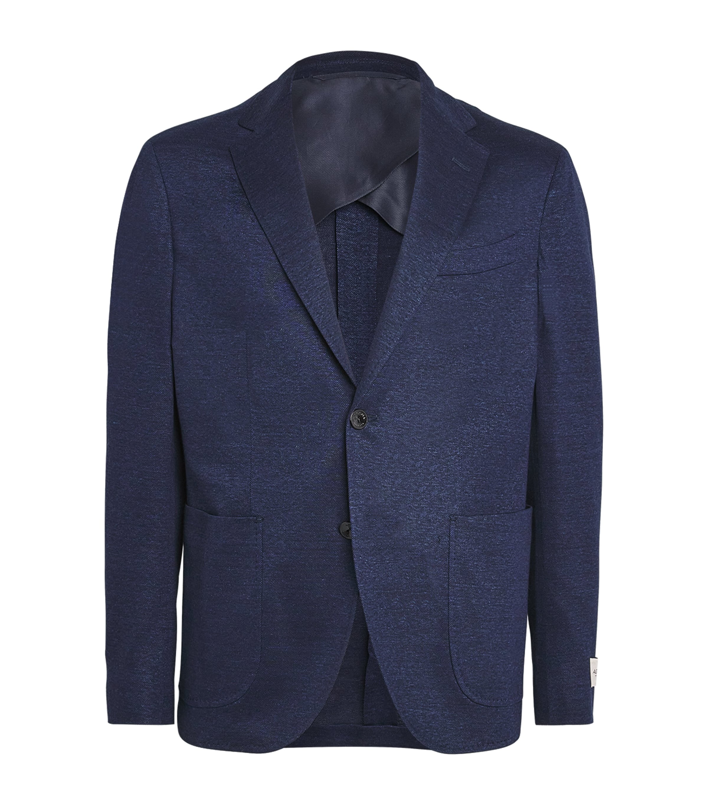 Linen-Cotton Single-Breasted Blazer B89 NAVY Image 1