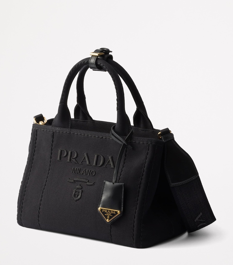 Prada Small Cotton Canvas Top-Handle Bag Image 2