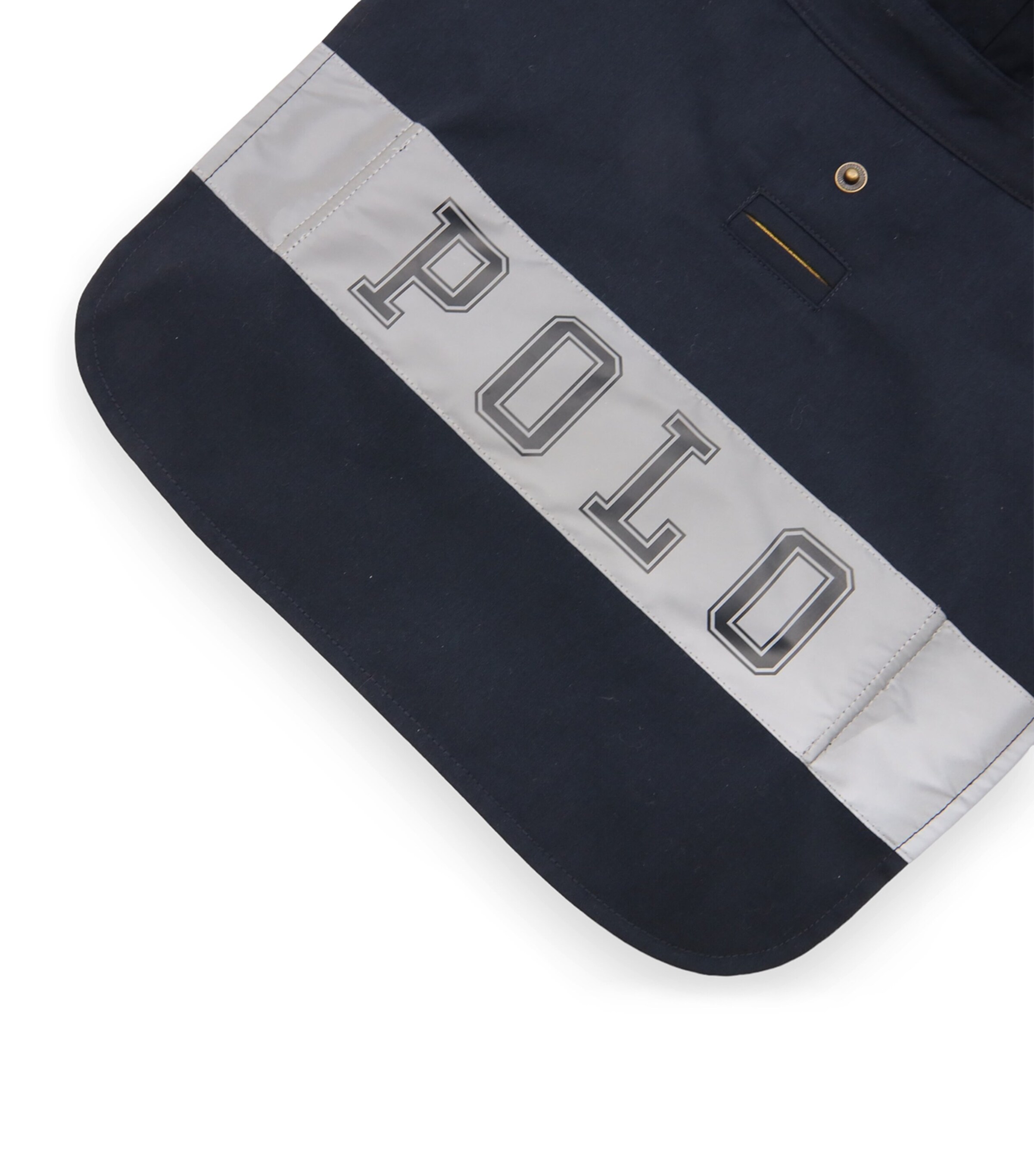 Canvas Hooded Polo Dog Raincoat (XS) NAVY/GOLD BUGLE Image 7