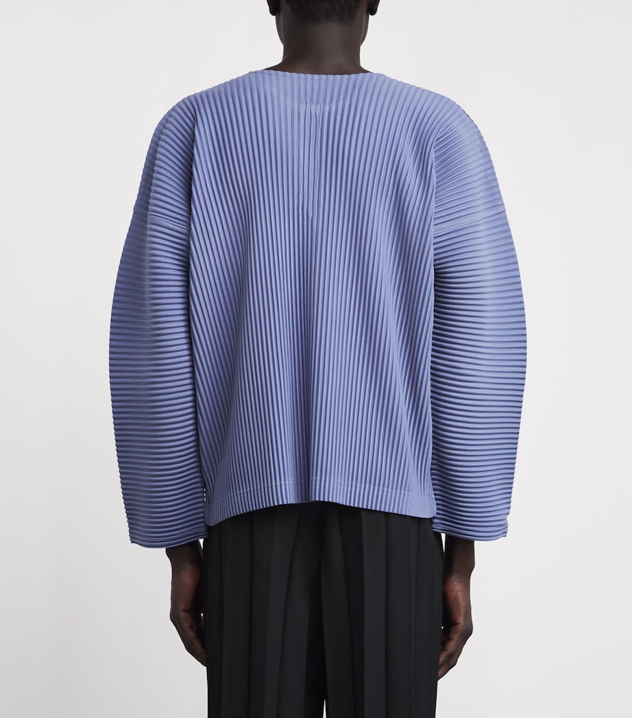 Homme Plissé Issey Miyake Mens Pleated Henley Shirt Manarola Wal Vlt Image 5