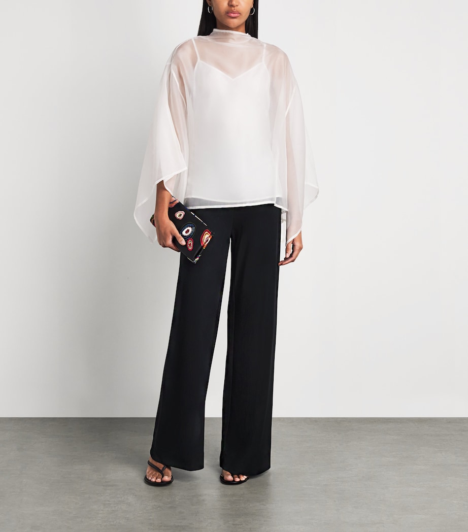 STAUD Womens Satin Stroll Trousers Blk Black Image 2