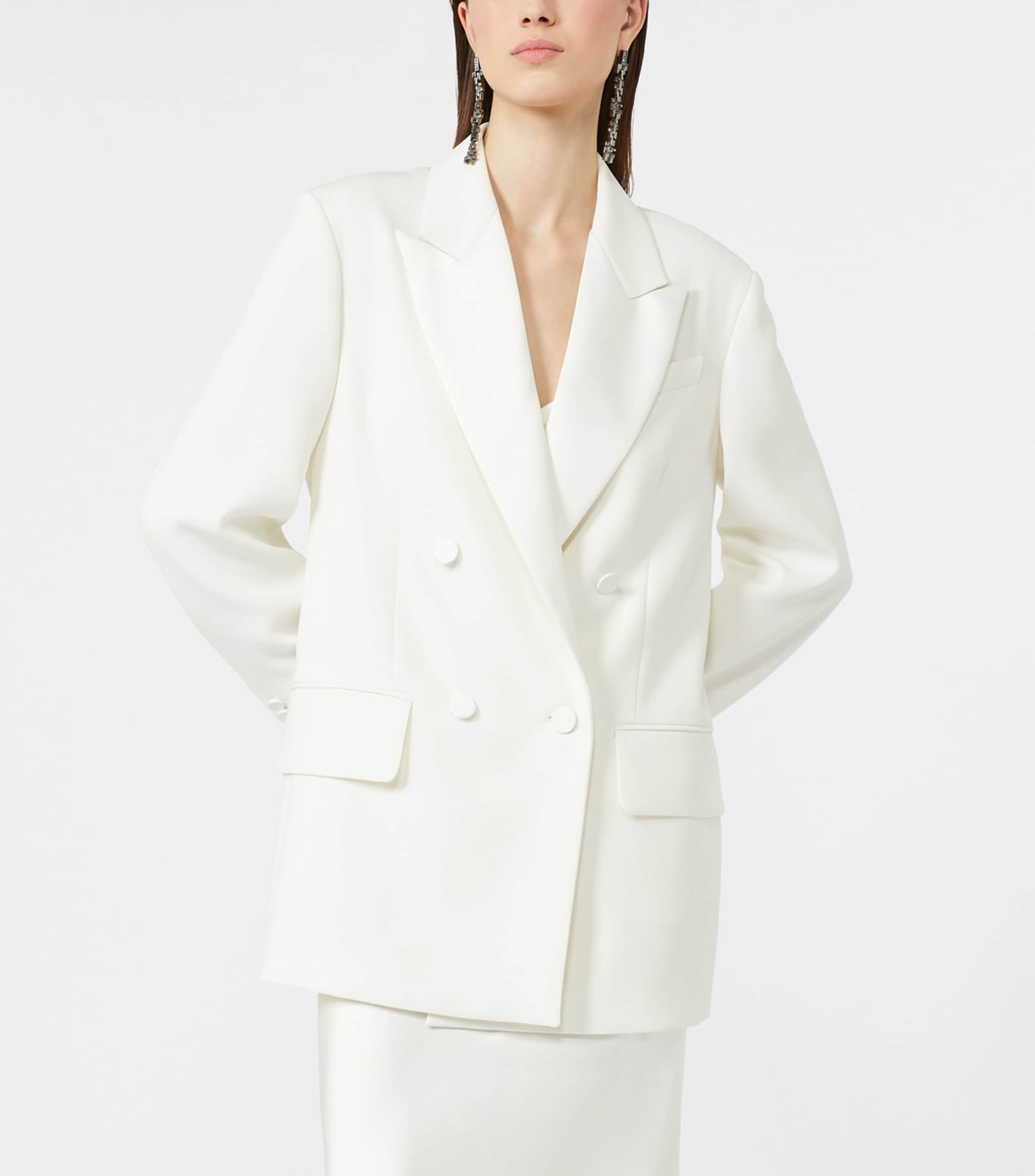 Max Mara Womens Double-Breasted Blazer White Image 2