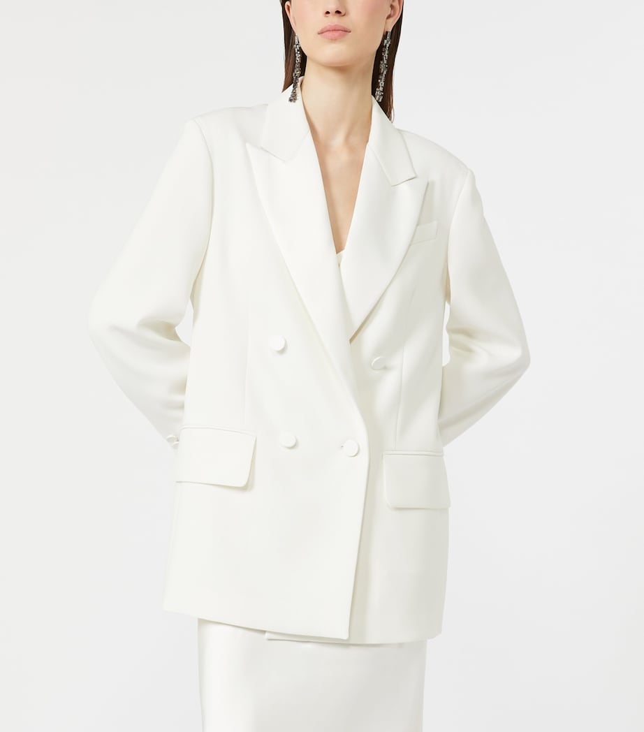 Max Mara Womens Double-Breasted Blazer White Image 2
