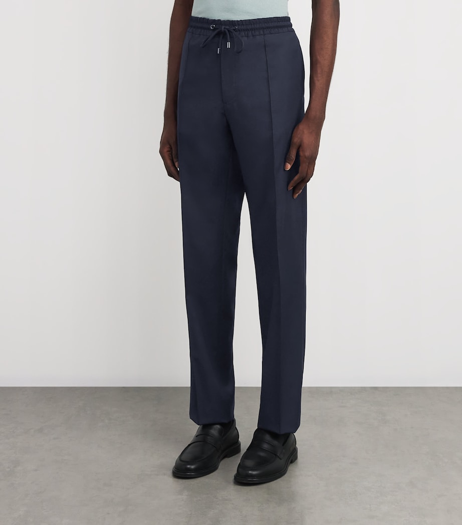 Stretch-Wool Drawstring Trousers 01BLU NAVY Image 3