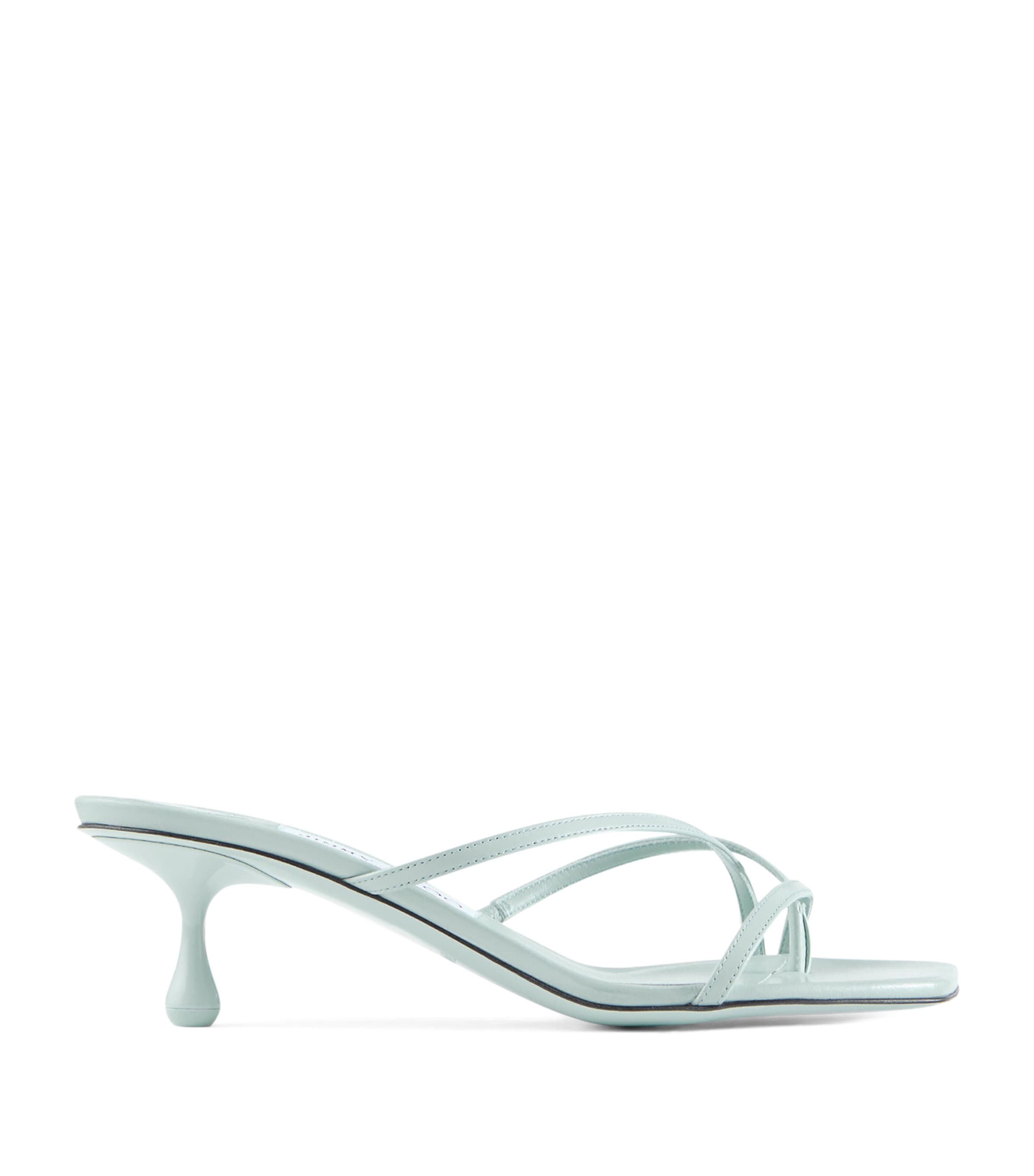 Shop Jimmy Choo Etana 50 Leather Heeled Mules