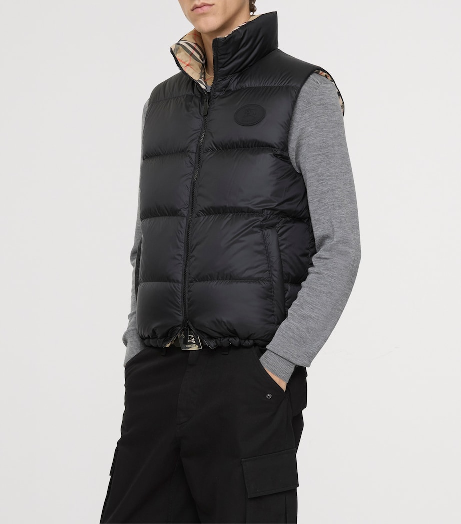 Down Reversible Check Puffer Gilet SAND IP CHECK Image 4