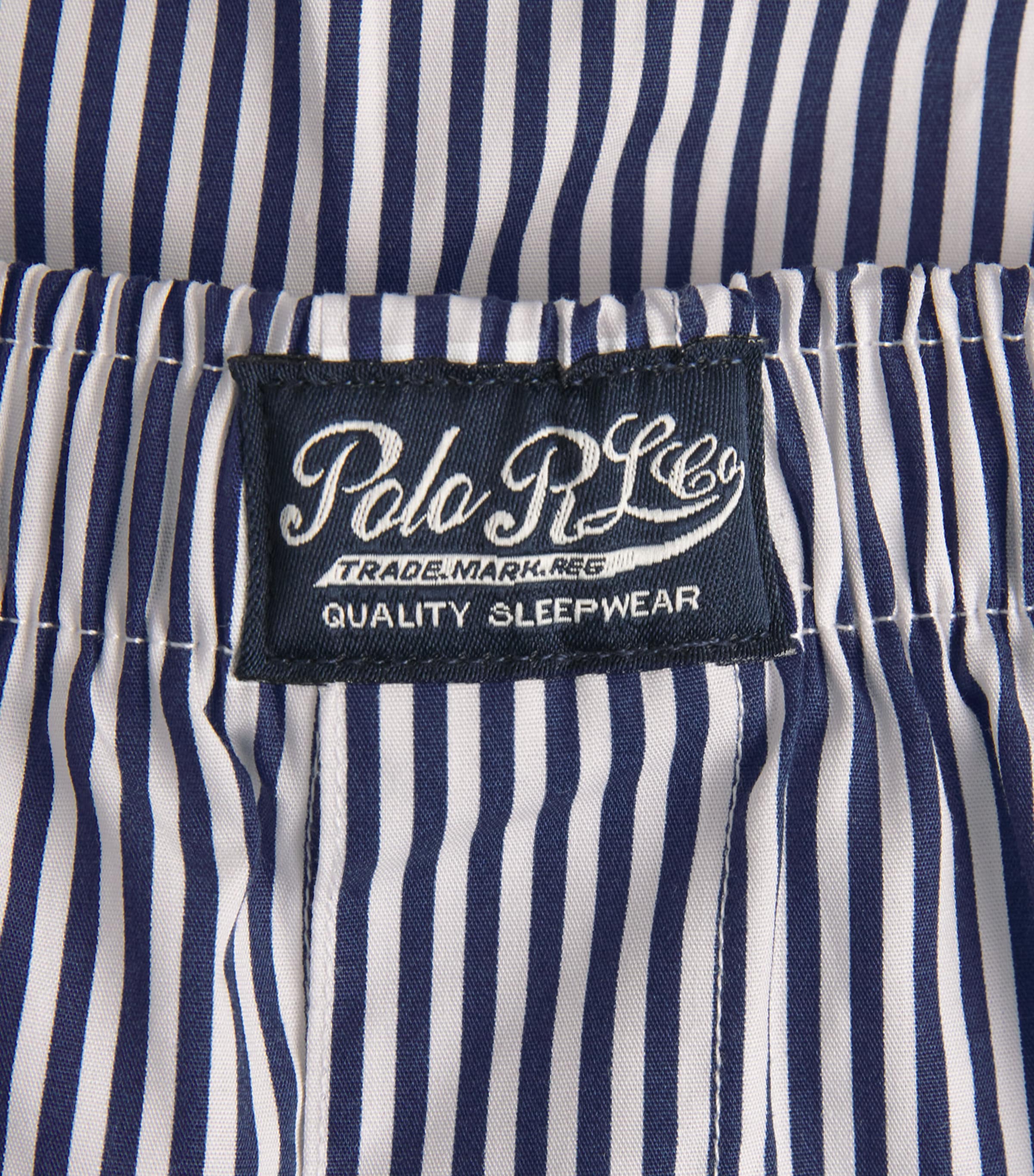 Polo Ralph Lauren Mens Cotton Striped Pyjama Shorts Np Nv/ppr Wht Strp Image 5