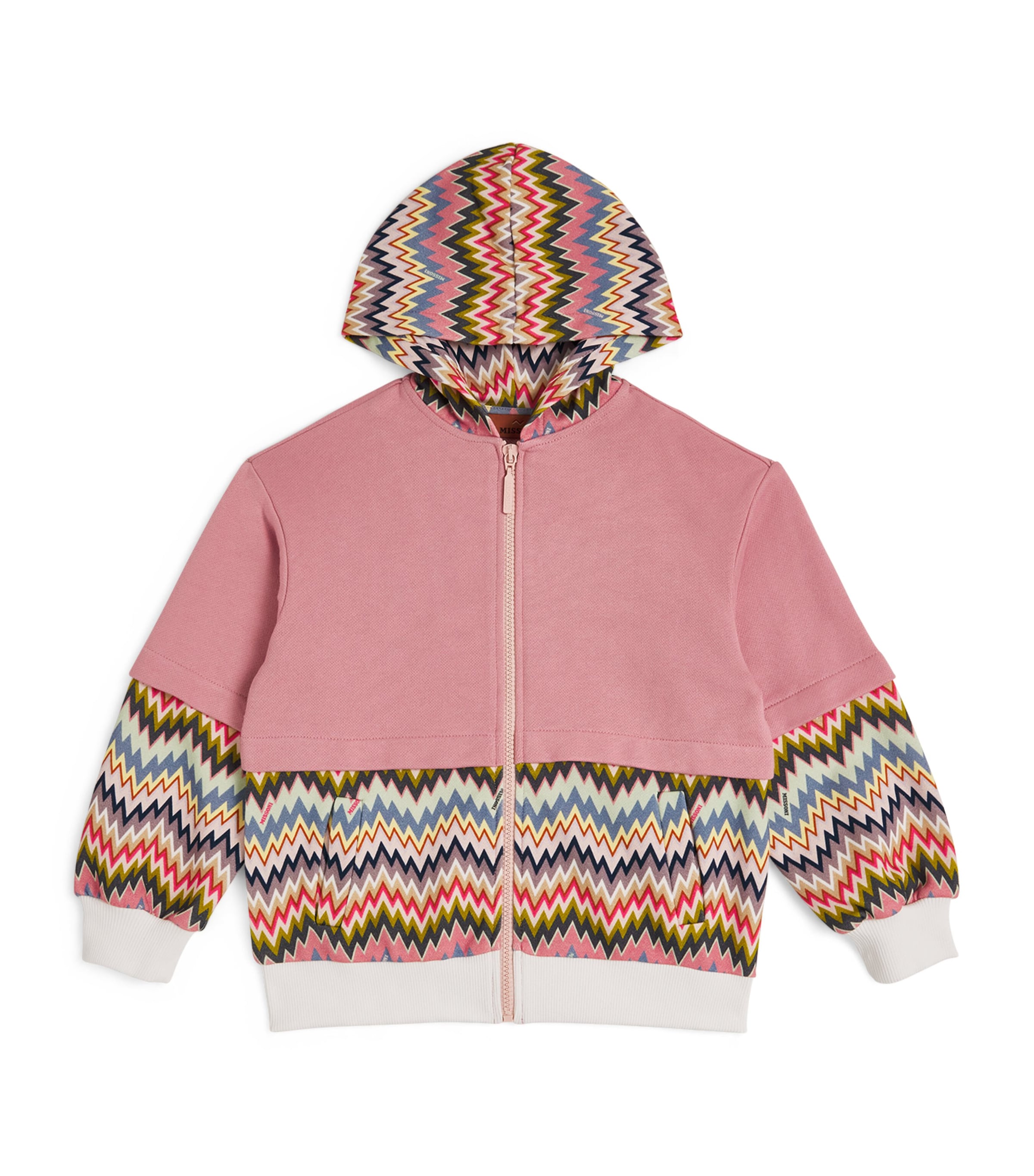 Missoni Zigzag Print Hoodie In Pink