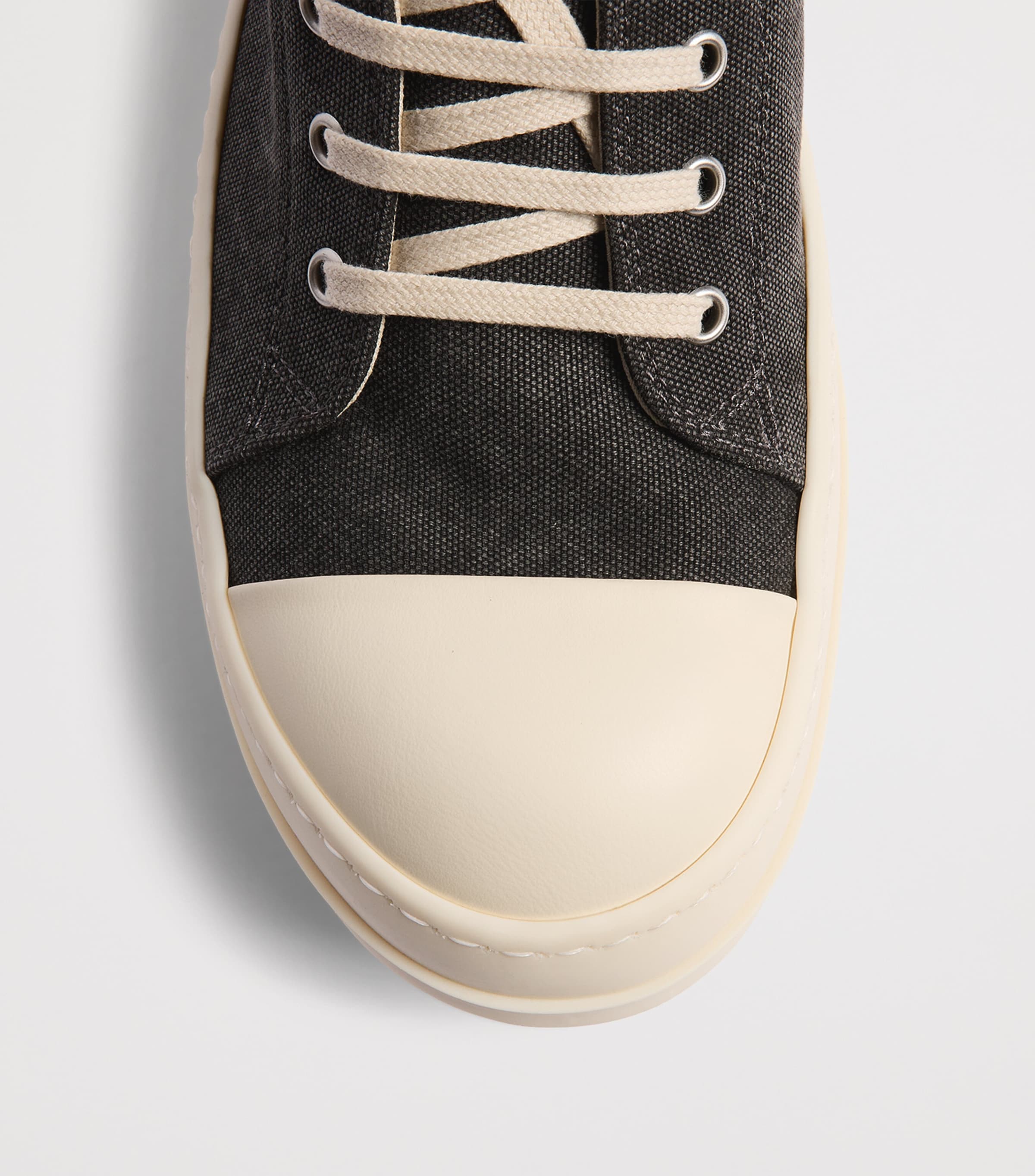 Rick Owens Canvas Low-Top Sneakers Grvl/mlk/mlk Image 5