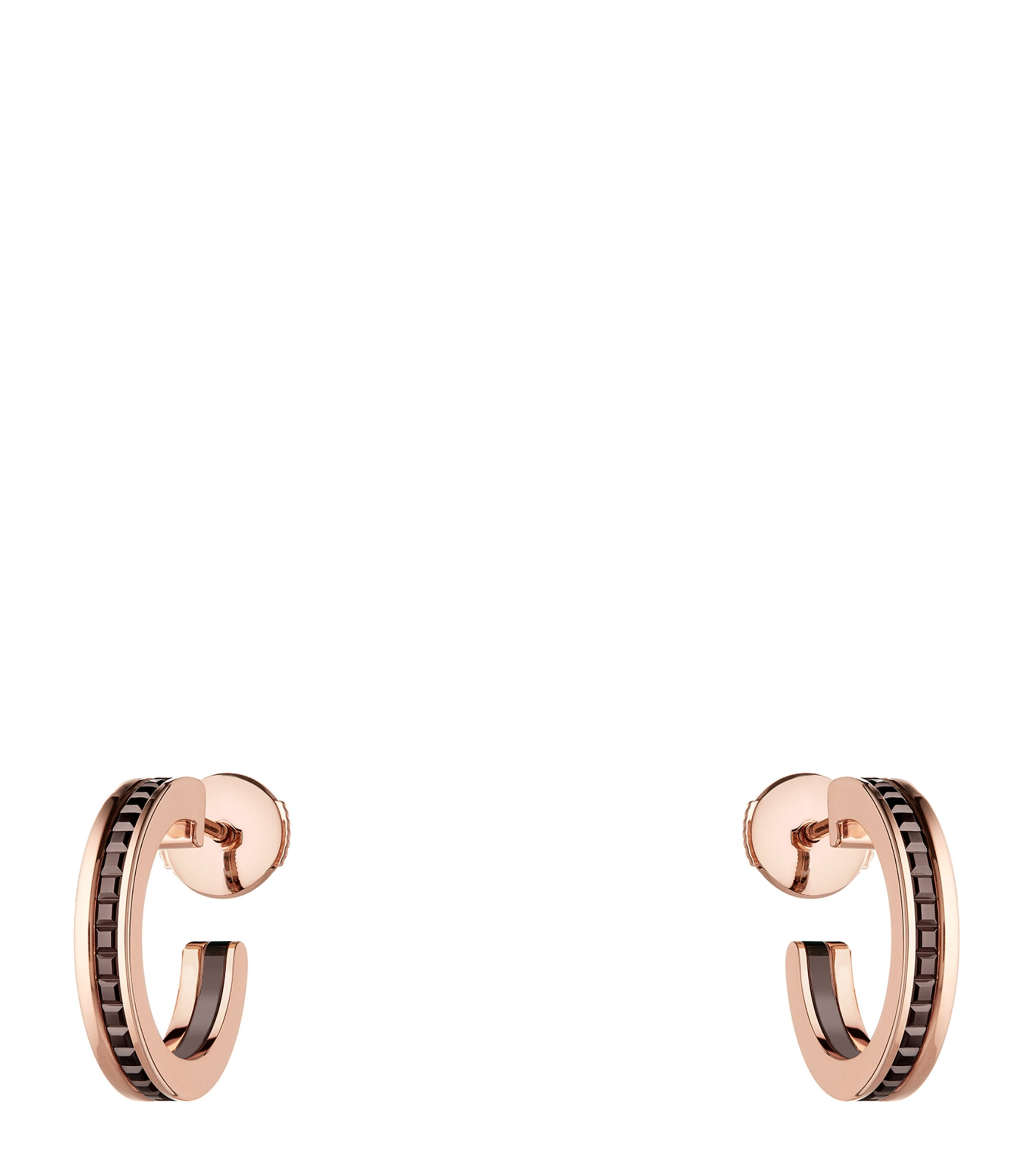 Boucheron Rose Gold And Brown Pvd Quatre Classique Hoop Earrings