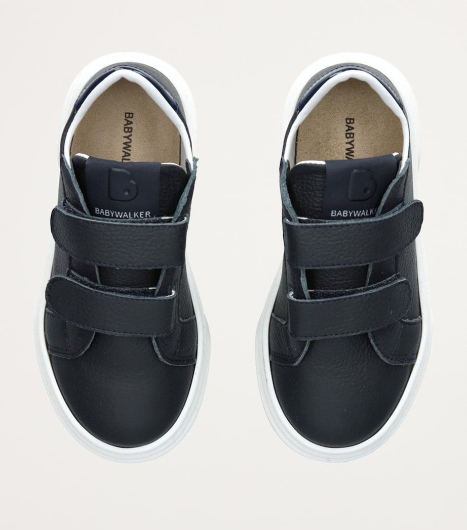 Leather Velcro Sneakers NAVY Image 4