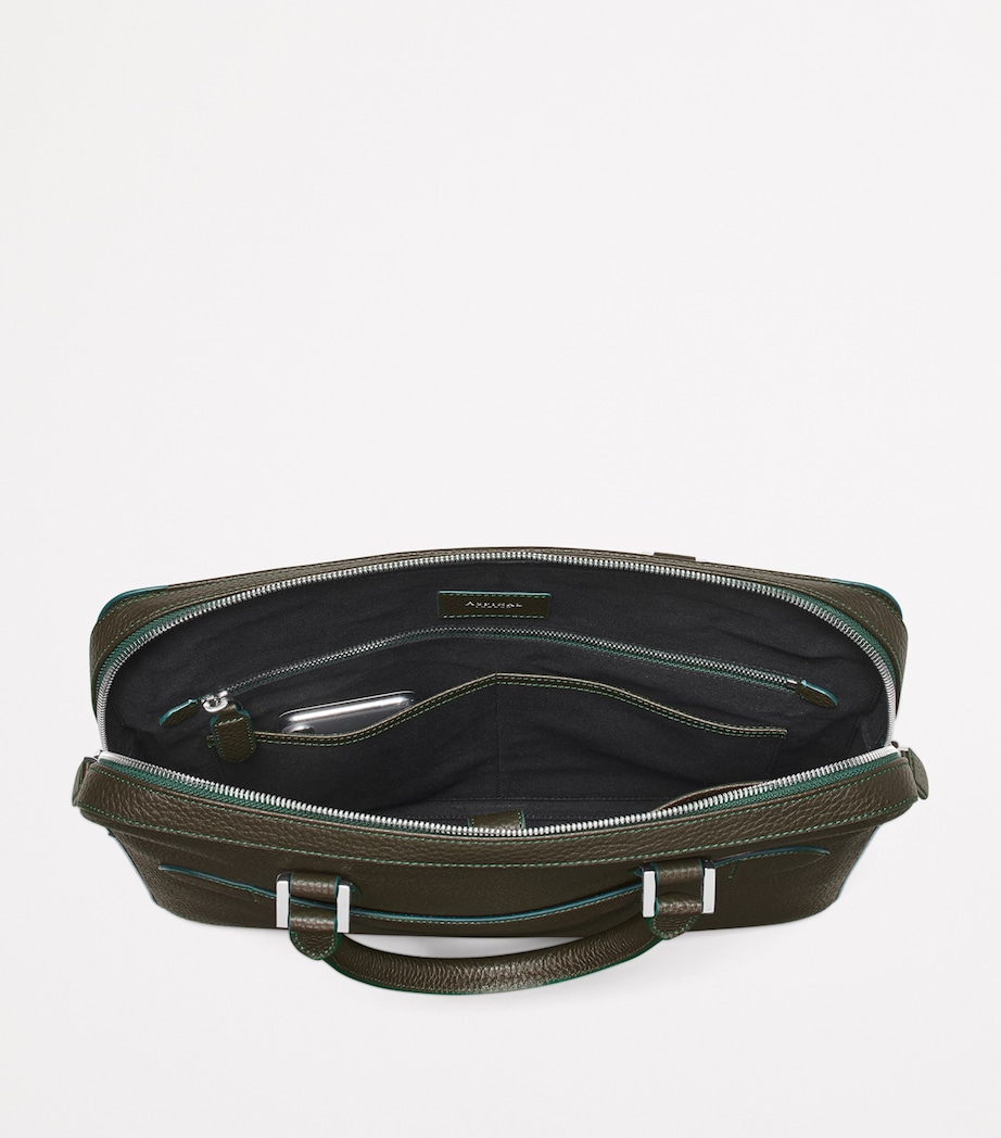 Leather Mount Street Briefcase Bag FORESTGREEN Image 8