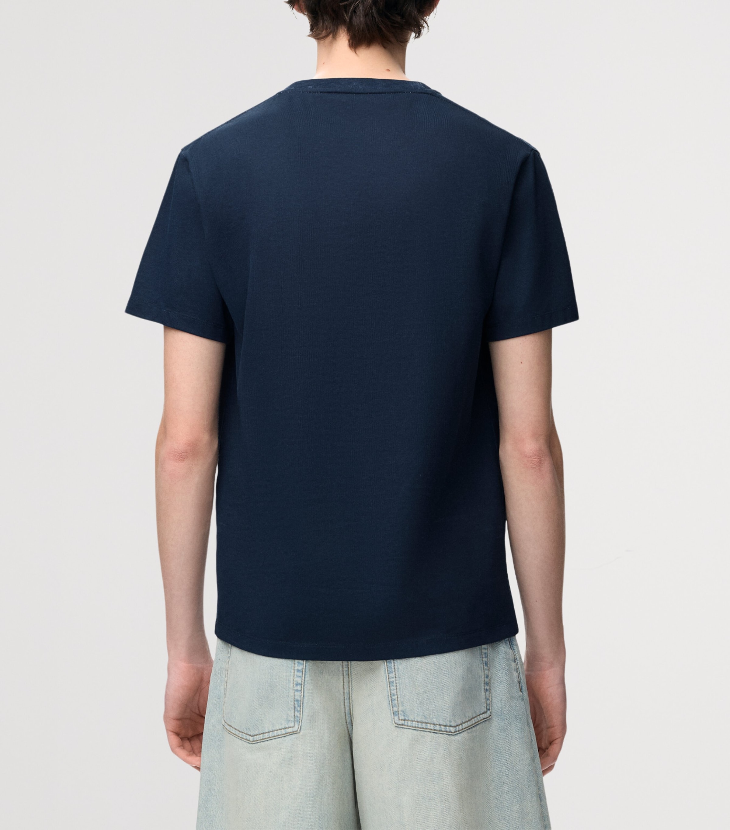 LOEWE Mens Pocket Anagram T-Shirt Navy Blue Image 4