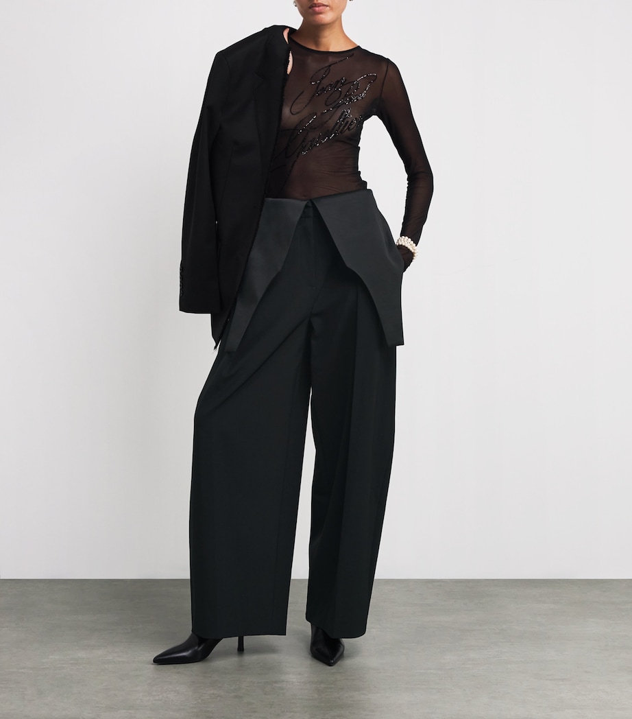 Bodysuit-Detail Tailored Trousers 00-BLACK Image 2